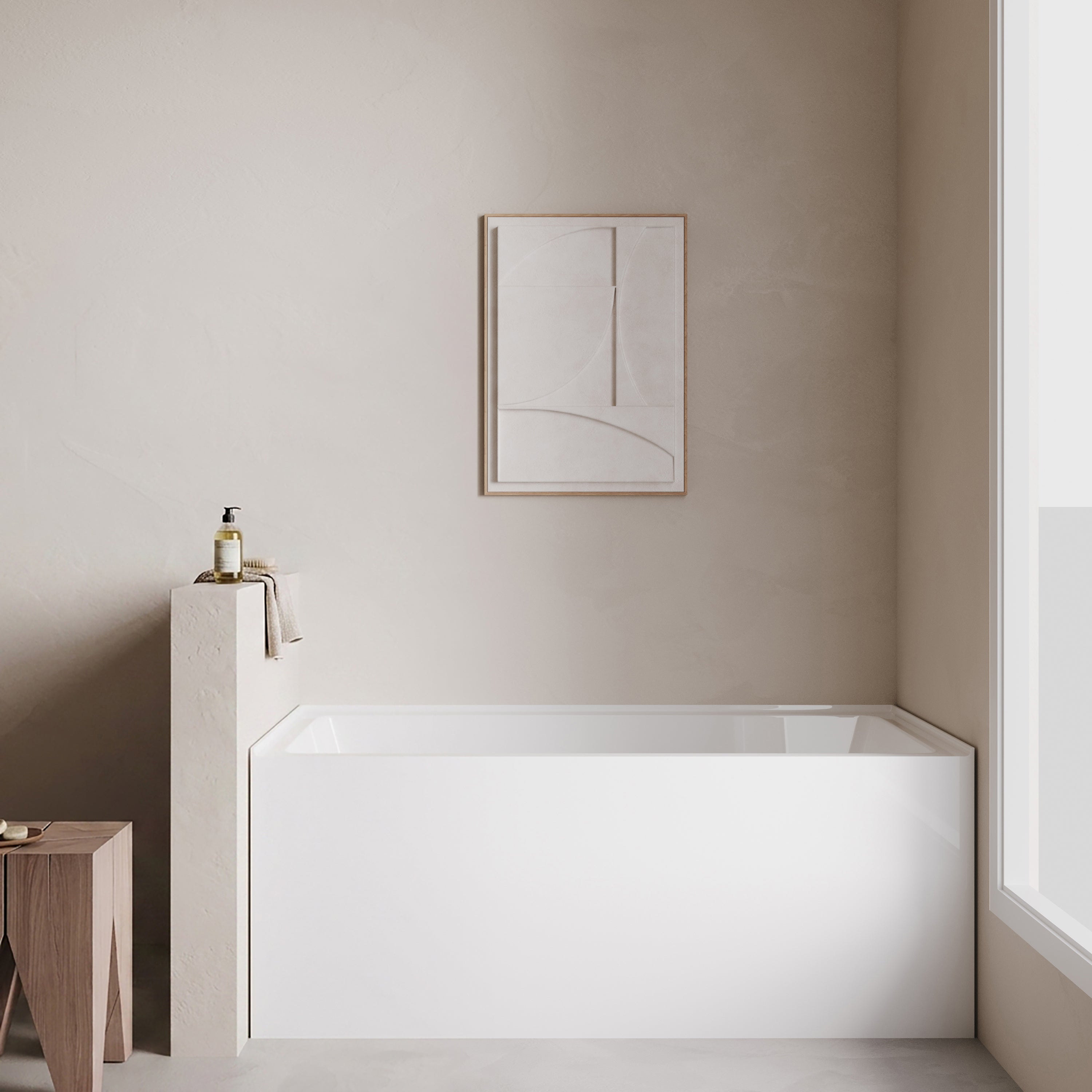 Baignoire alcôve Haven 60 po x 30 po en acrylique blanc lustré