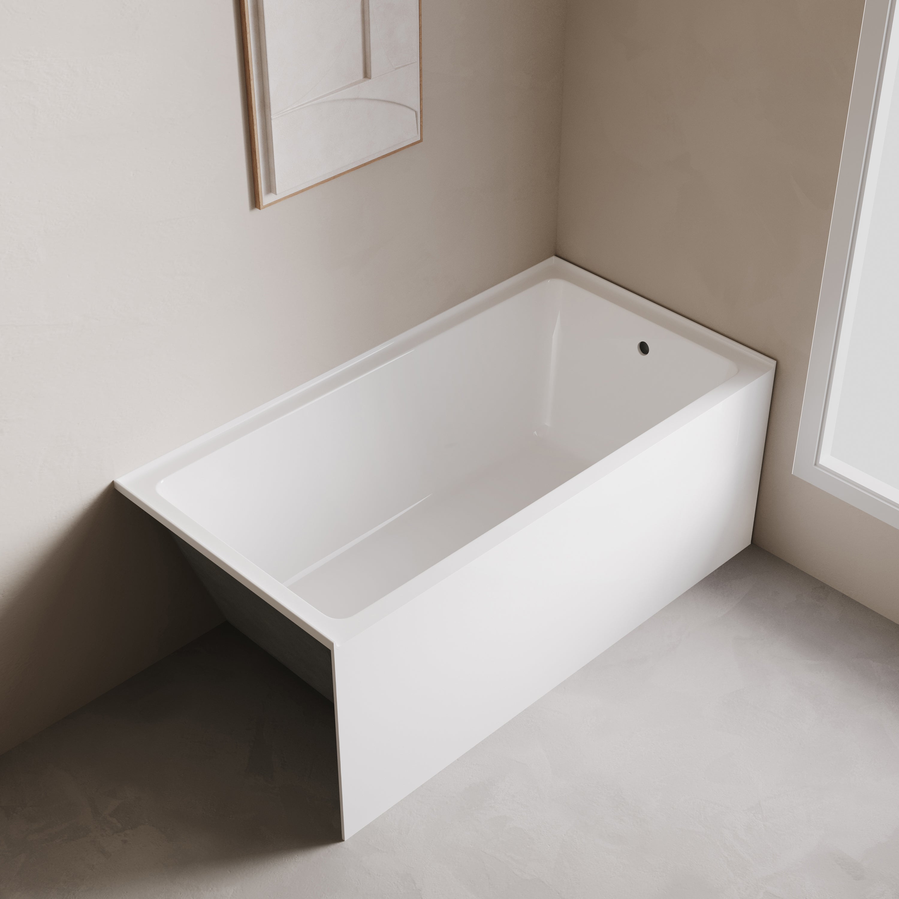 Baignoire alcôve Haven 60 po x 30 po en acrylique blanc lustré