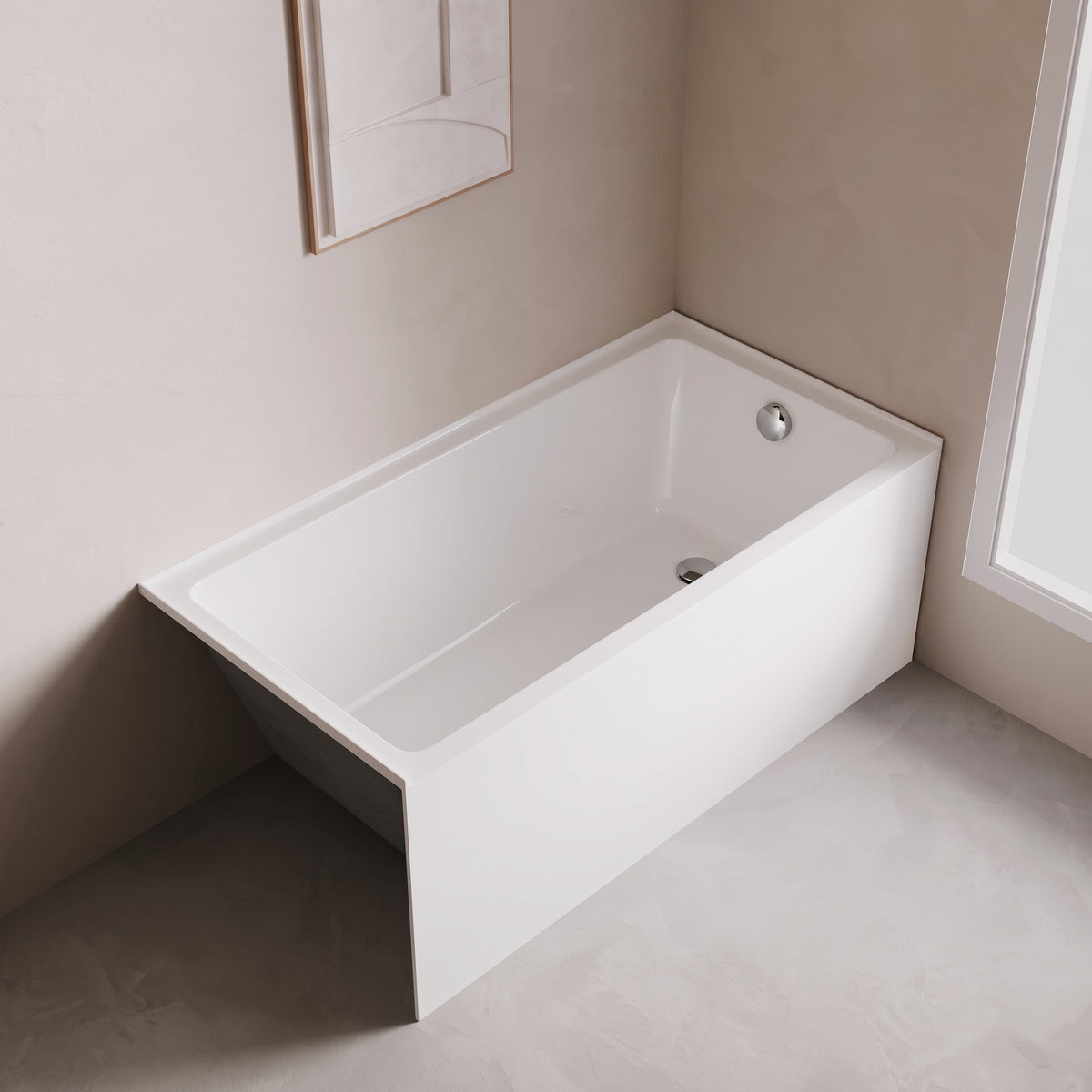 Baignoire alcôve Haven 60 po x 30 po en acrylique blanc lustré