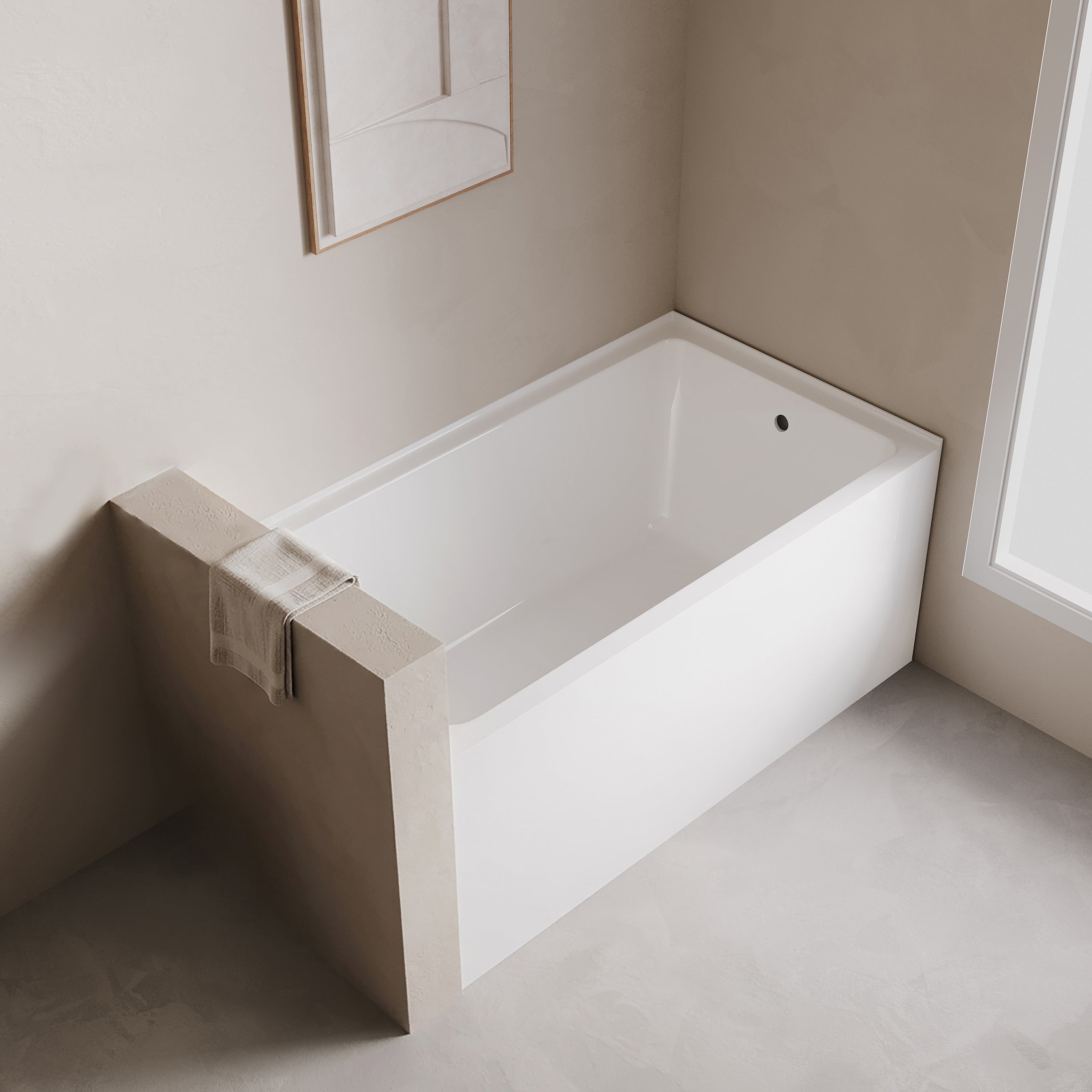 Baignoire alcôve Haven 60 po x 30 po en acrylique blanc lustré