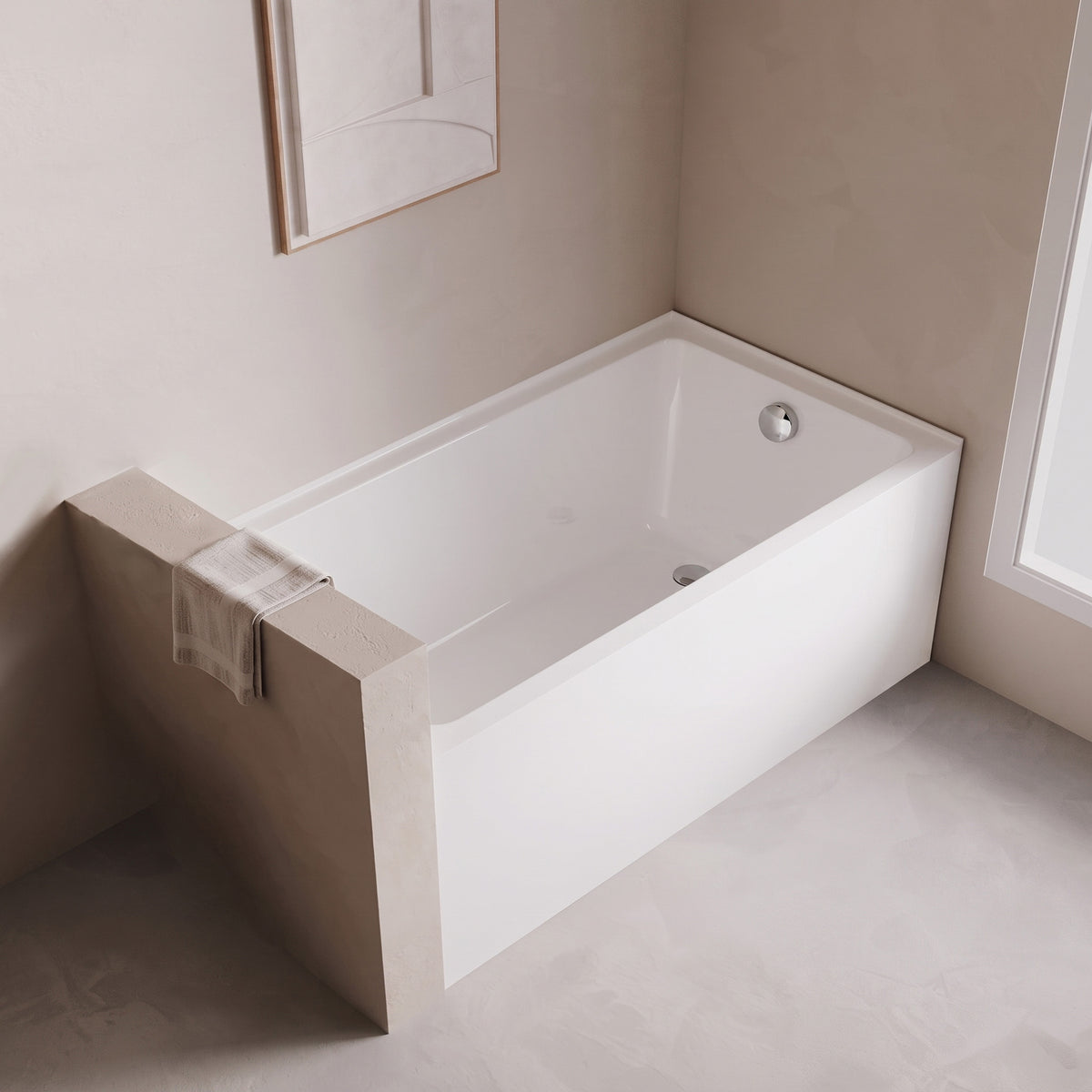 Baignoire alcôve Haven 60 po x 30 po en acrylique blanc lustré