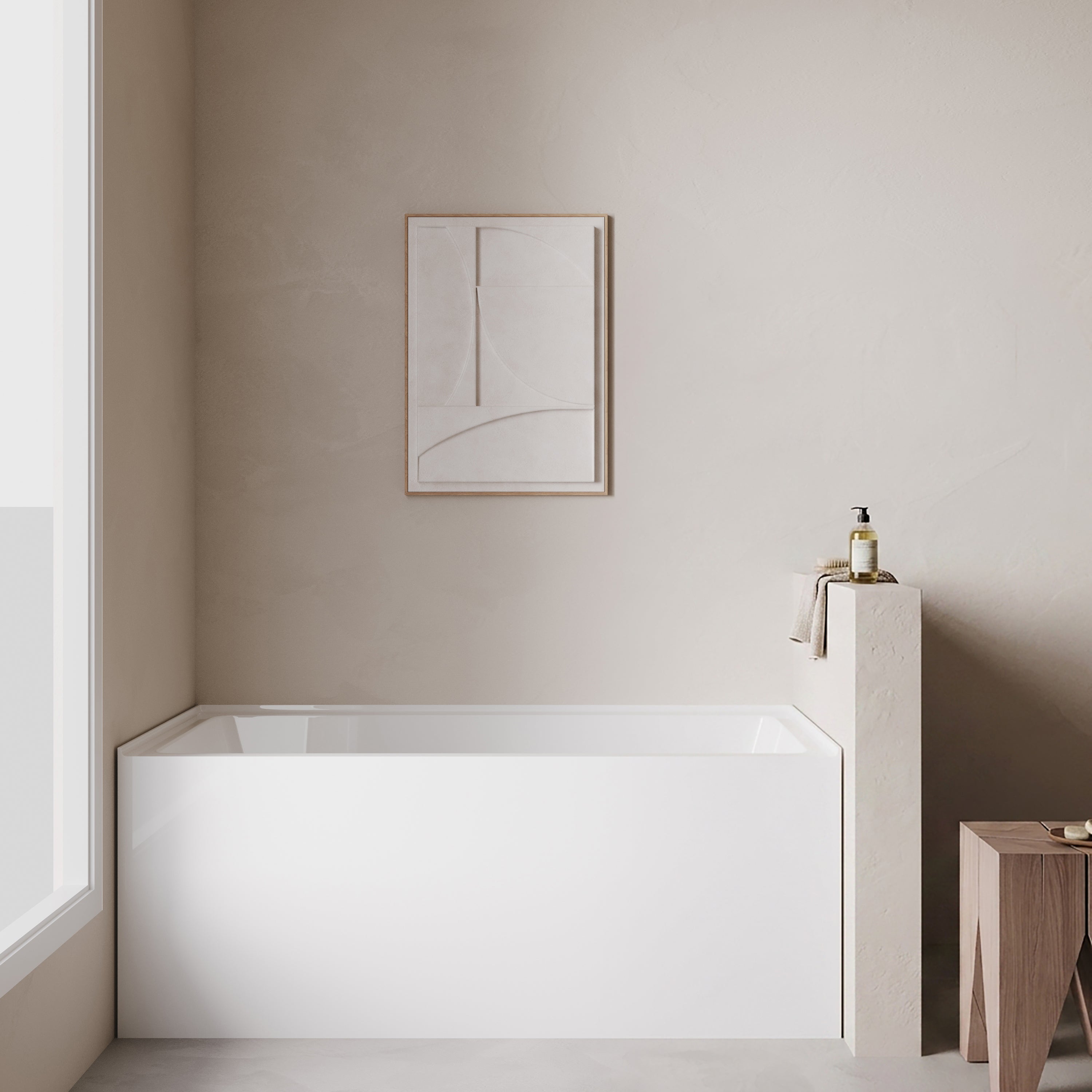 Baignoire alcôve Haven 60 po x 30 po en acrylique blanc lustré