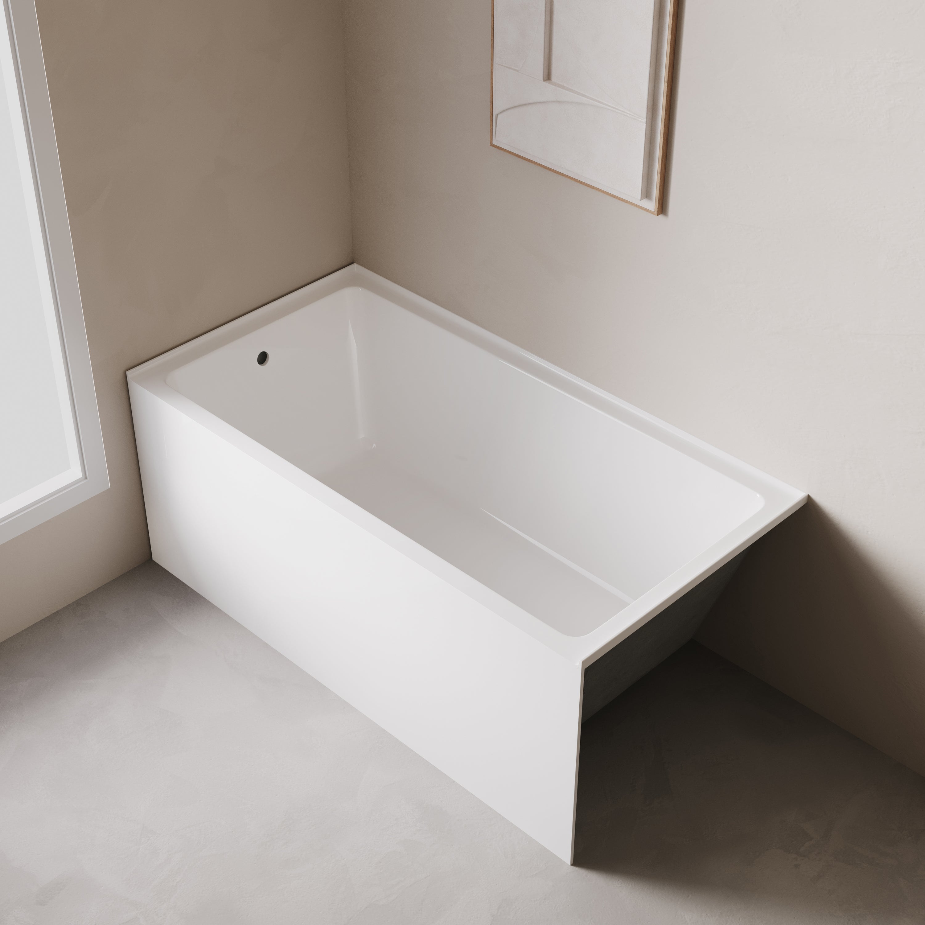 Baignoire alcôve Haven 60 po x 30 po en acrylique blanc lustré