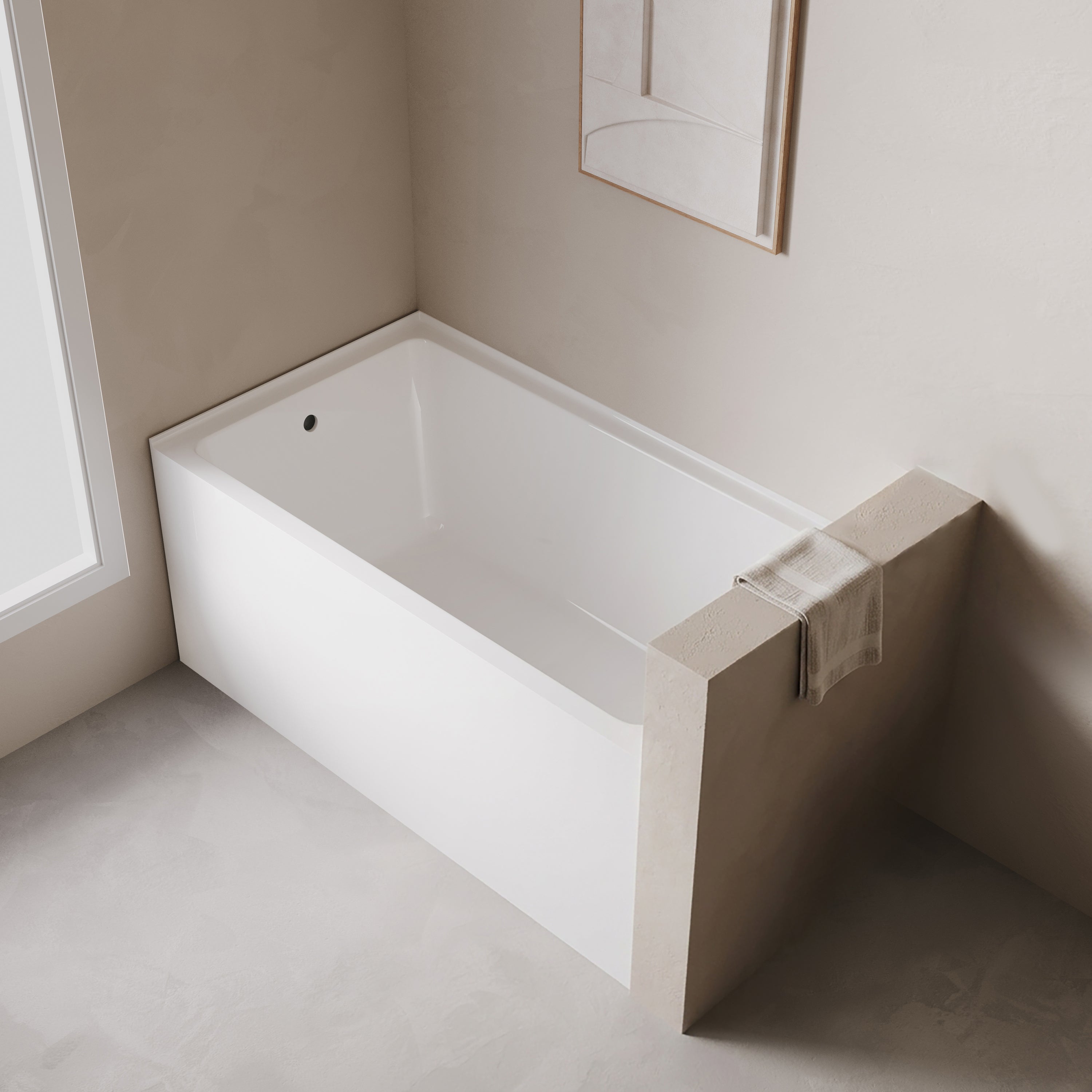 Baignoire alcôve Haven 60 po x 30 po en acrylique blanc lustré