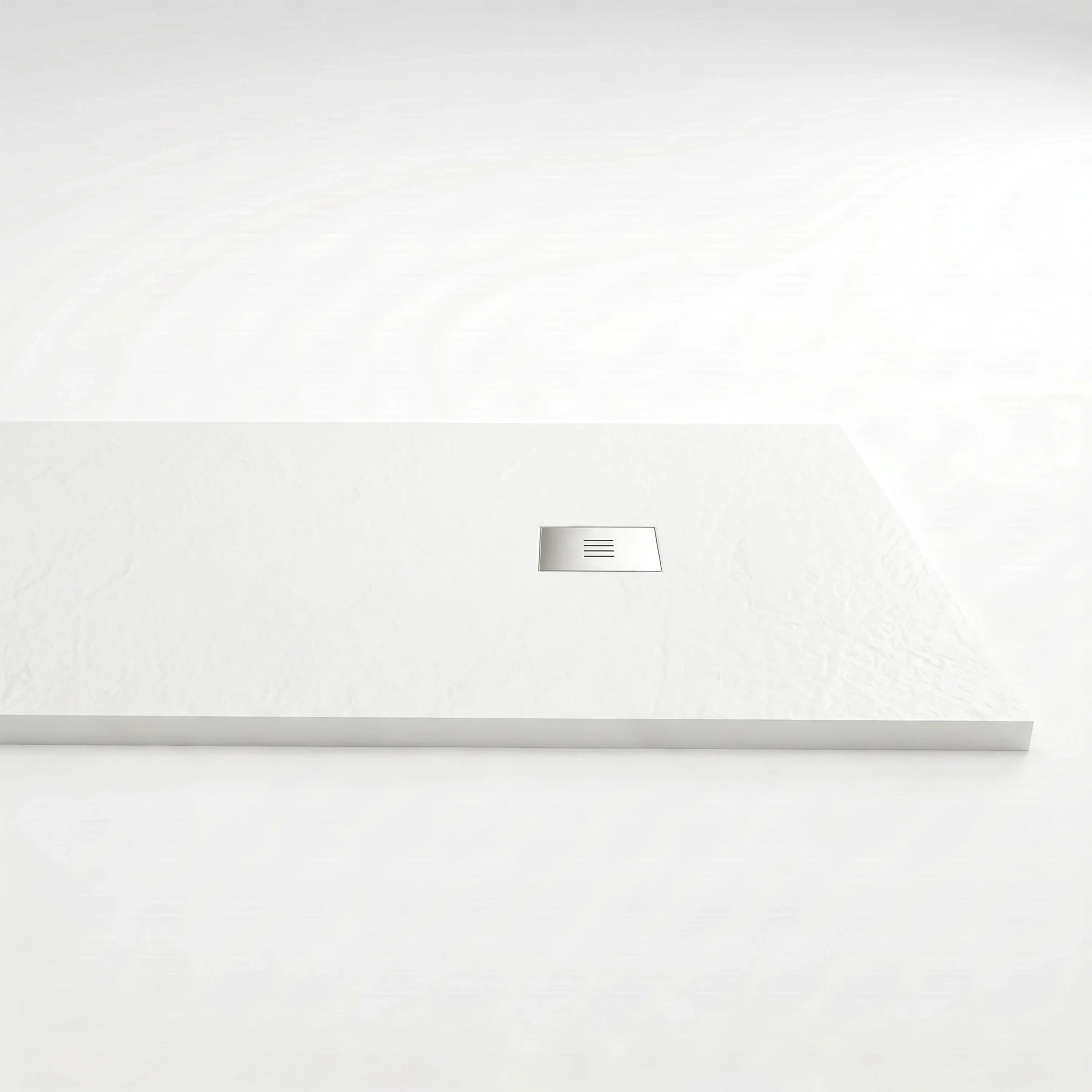 60" x 32" Matte White Solid Surface Reversible Shower Base with Flanges