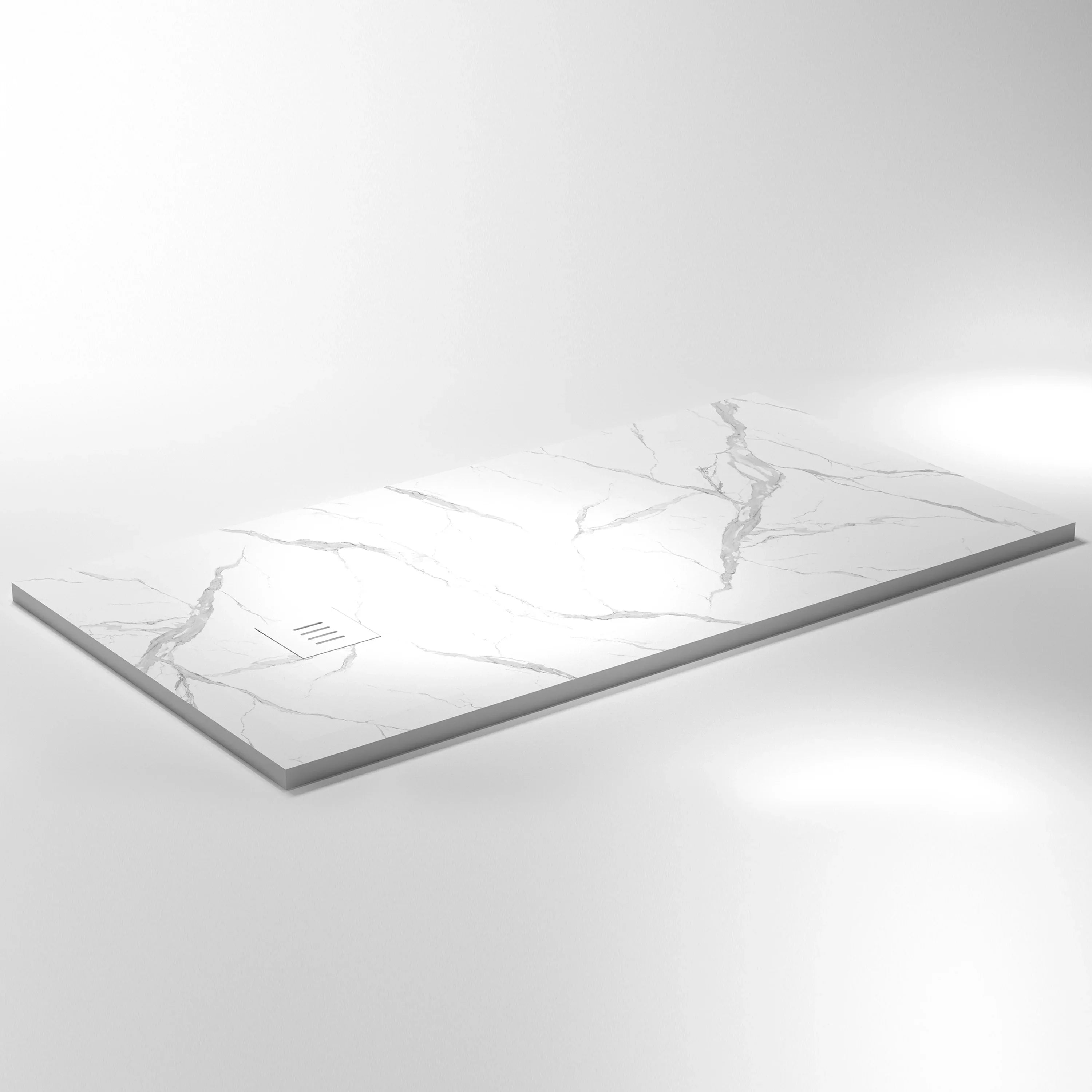 Base de douche surface solide Calcutta blanc 60po x 32po réversible