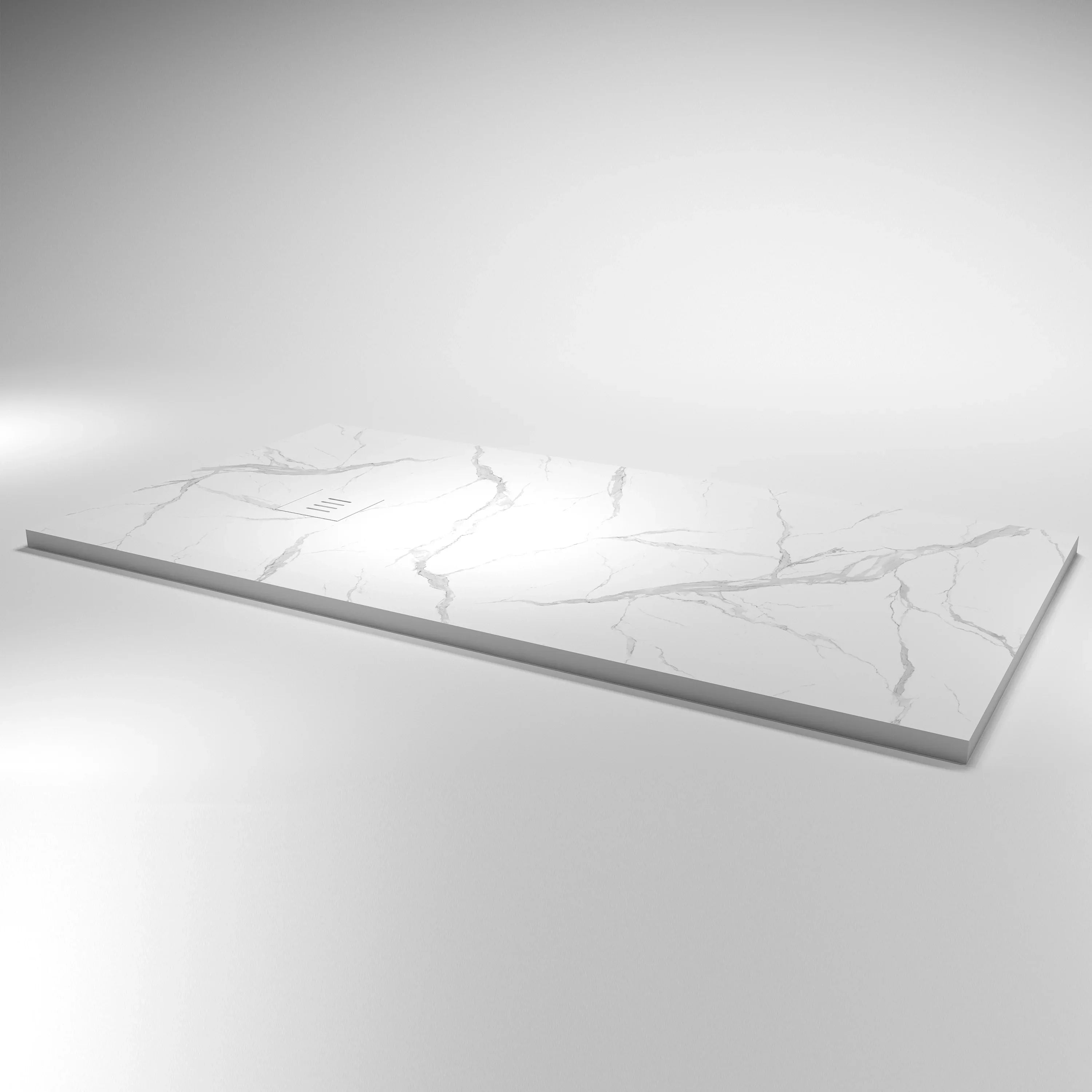 Base de douche surface solide Calcutta blanc 60po x 32po réversible