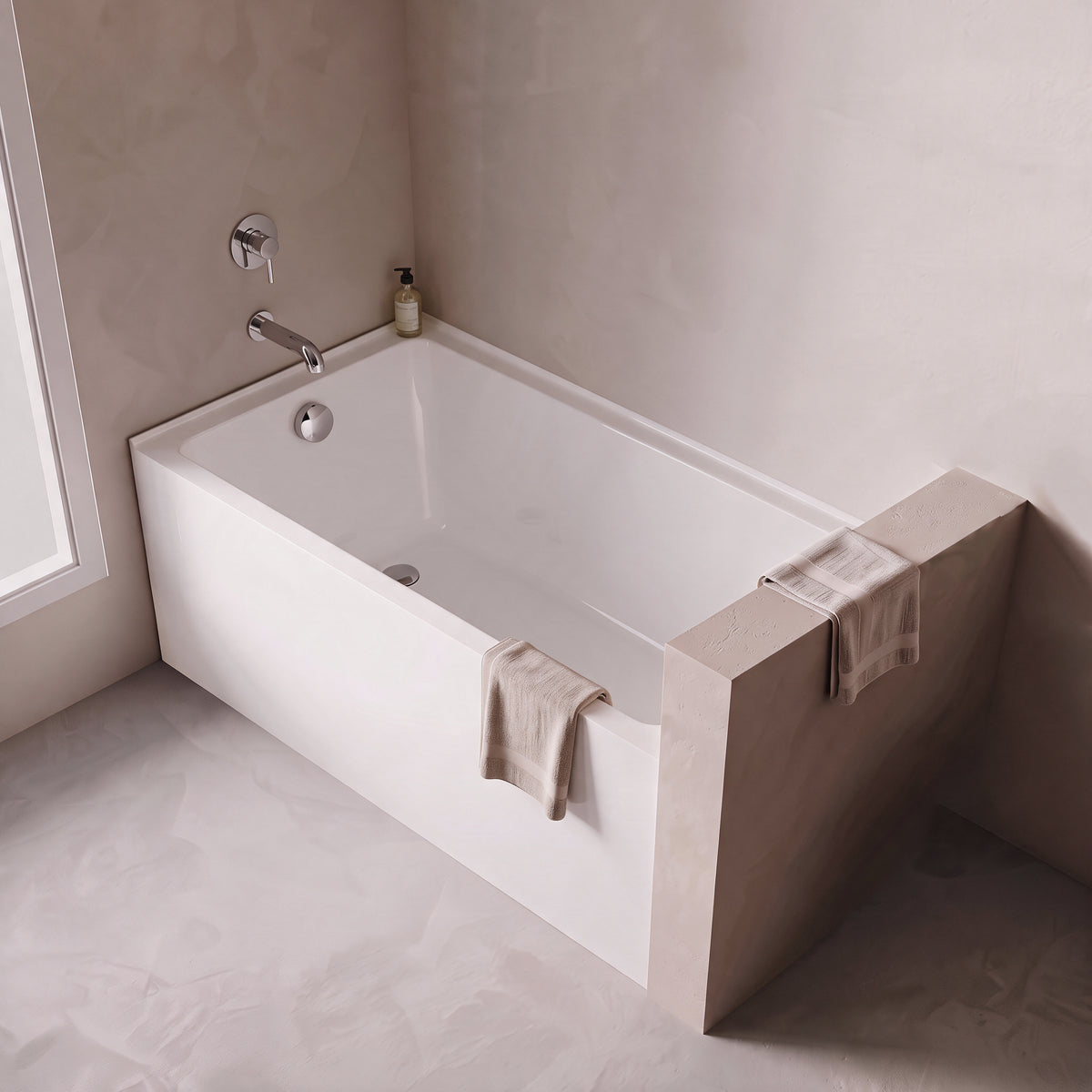 60" x 32" Haven Glossy White Acrylic Alcove Bathtub