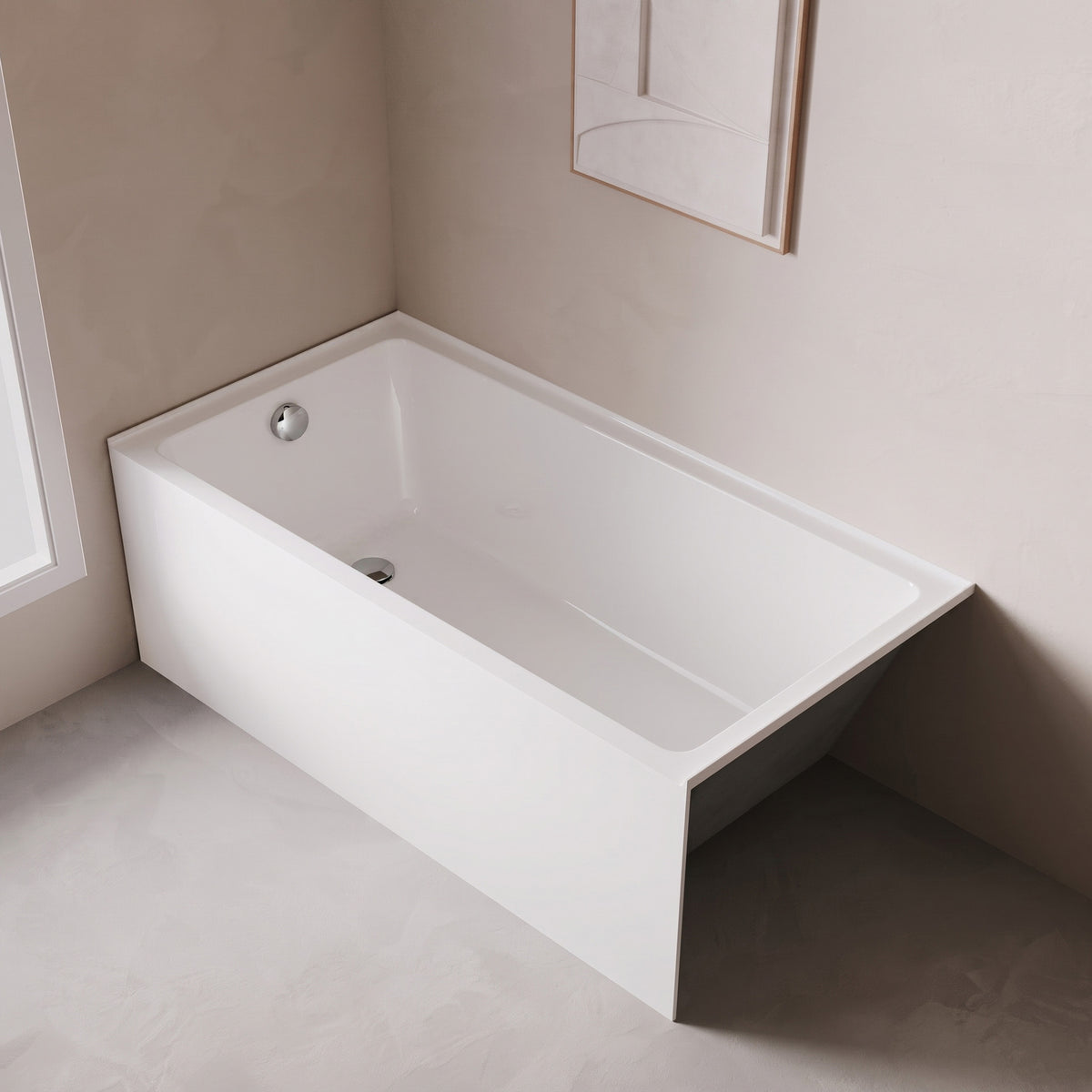 Baignoire alcôve Haven 60 po x 32 po en acrylique blanc lustré