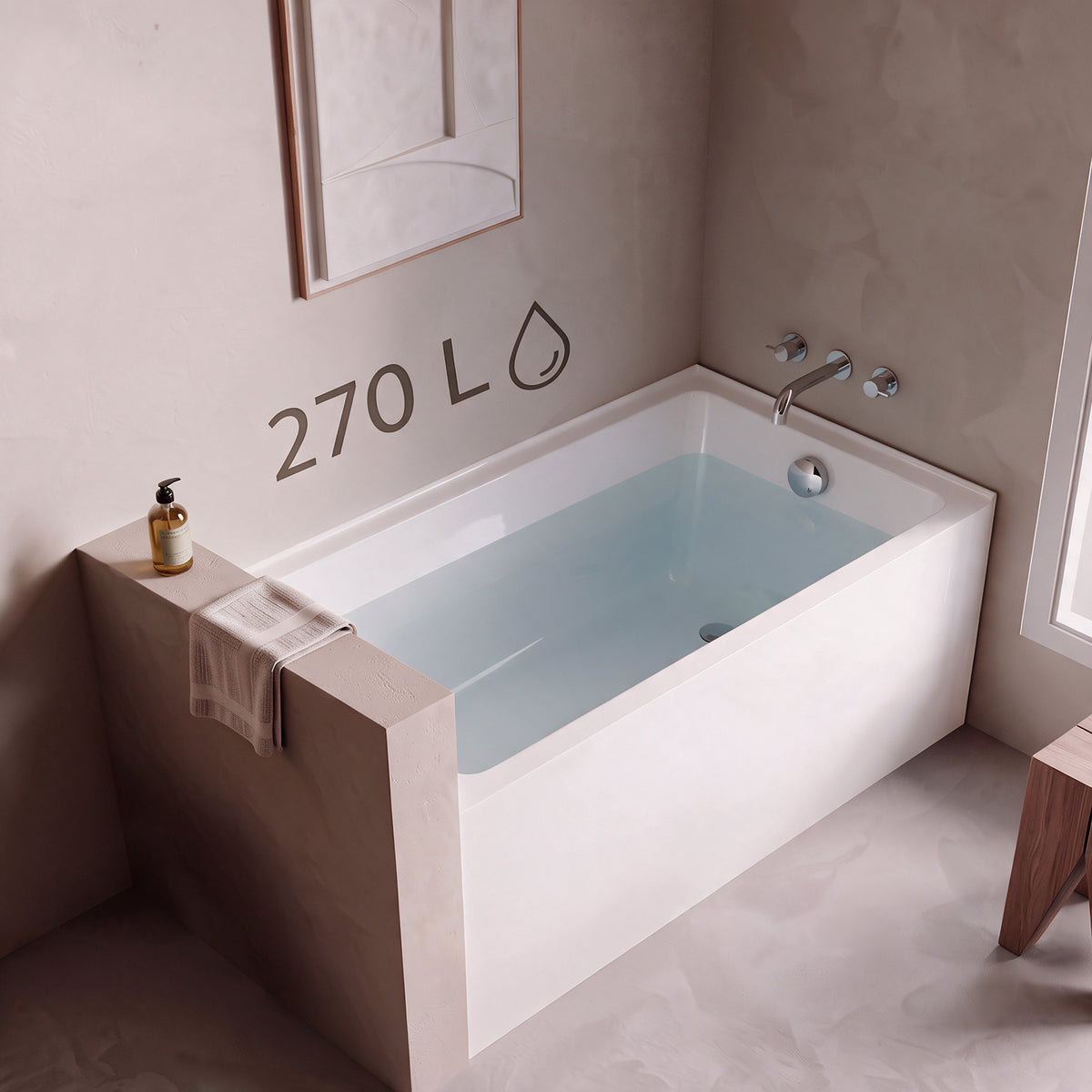 60" x 32" Haven Glossy White Acrylic Alcove Bathtub