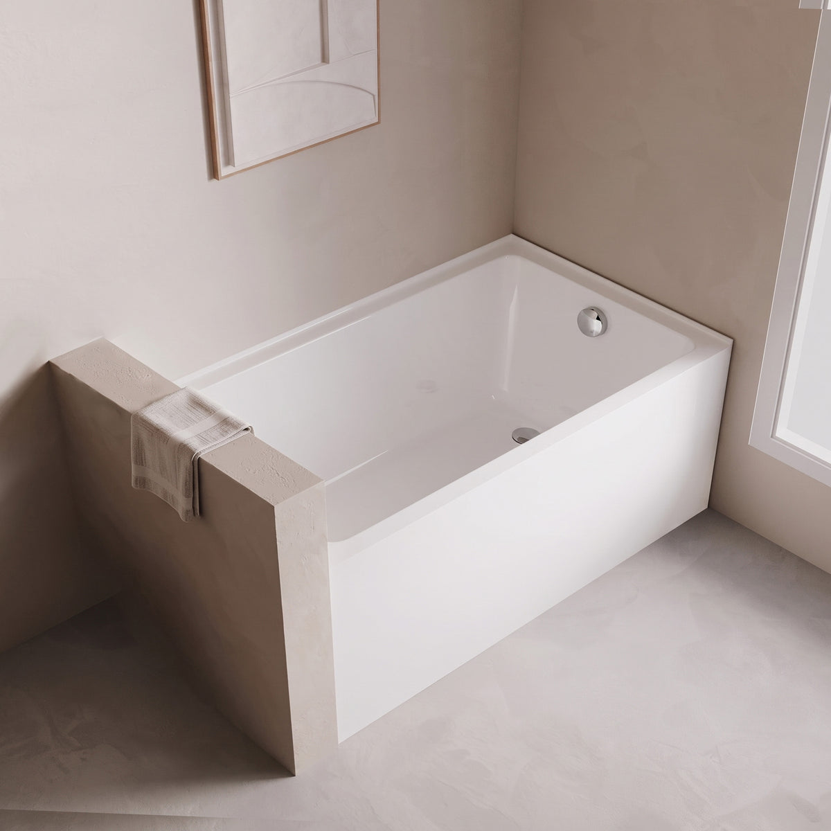 Baignoire alcôve Haven 60 po x 32 po en acrylique blanc lustré
