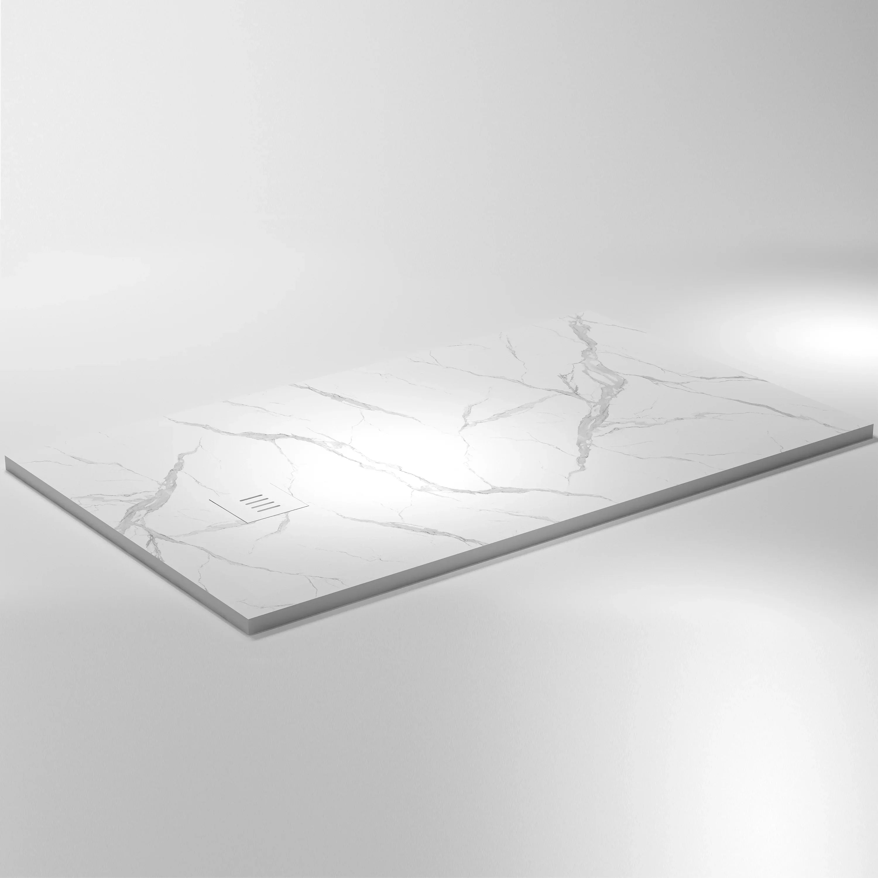 Base de douche surface solide Calcutta blanc 60po x 36po réversible