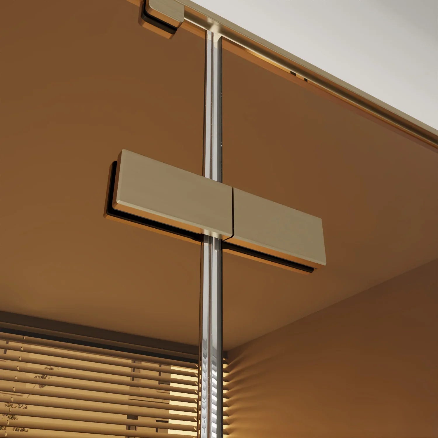 57.6"–58" x 79" Brushed Gold Reversible Pivot Shower Door with Brown Tinted Glass