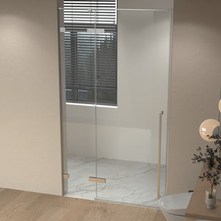 60 po x 79 po Panneau de Porte de Douche Fixe Pivotante Chrome Réversible avec Verre Clair
