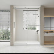 60" x 79" Chrome Frameless Reversible Sliding Shower Door with Clear Glass