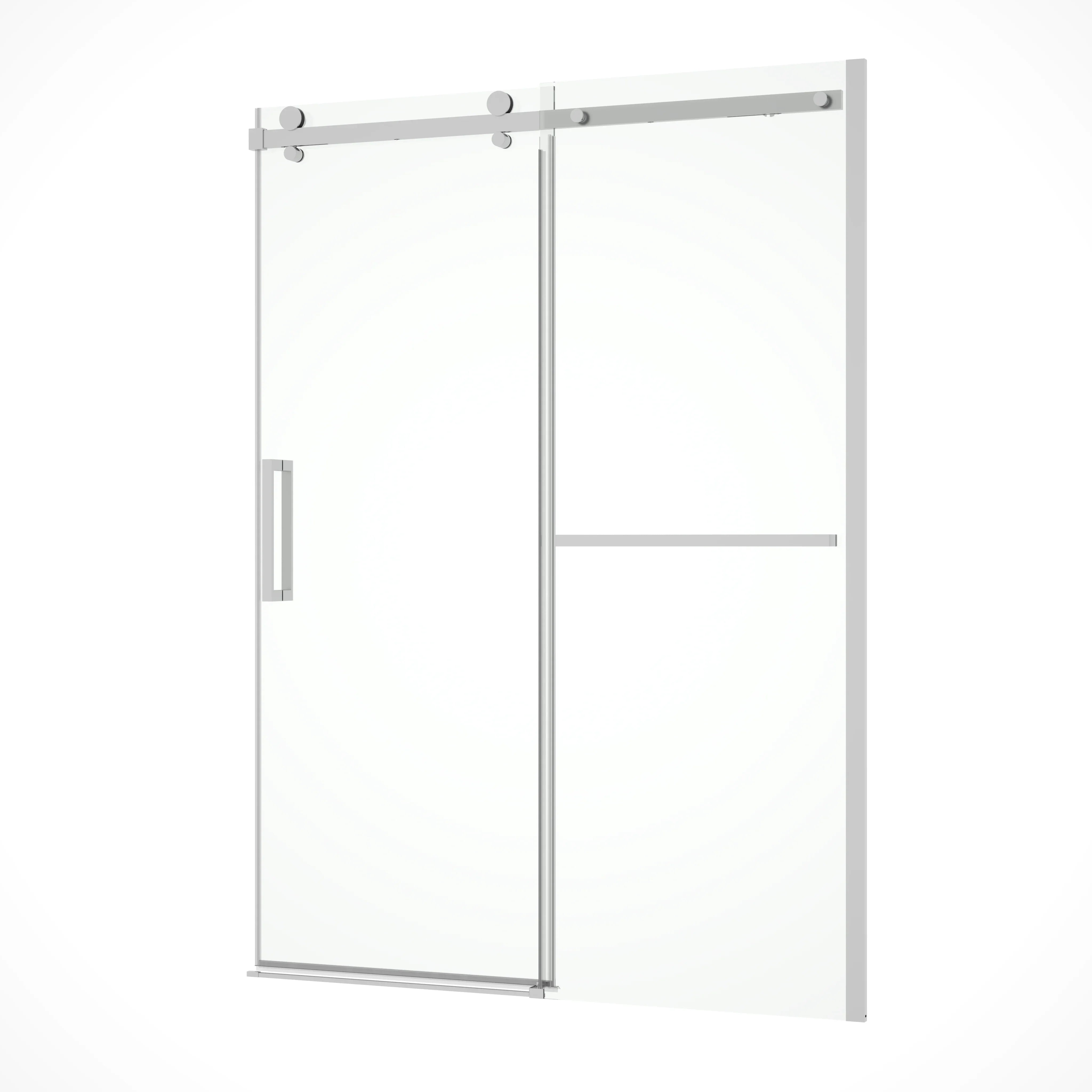 60" x 79" Chrome Frameless Reversible Sliding Shower Door with Clear Glass