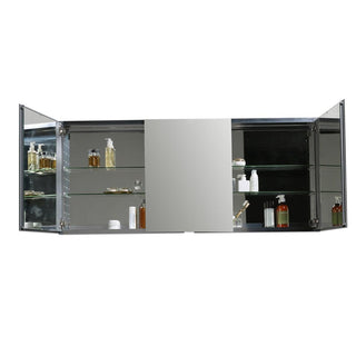 60" Medicine Cabinet - Aluminum - Golden Elite Deco