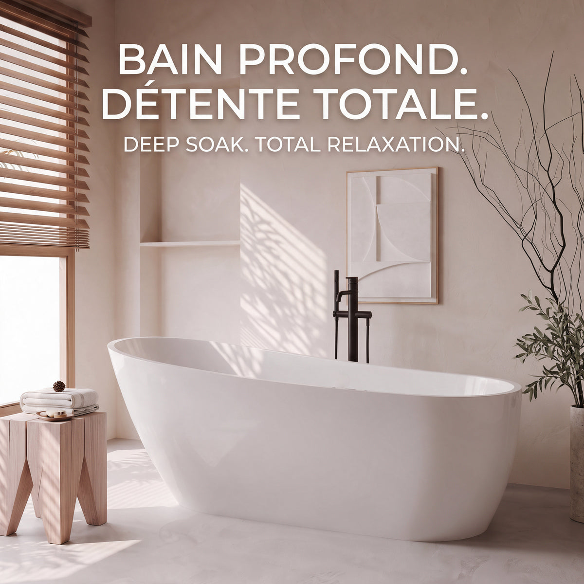 67" Aria Freestanding Acrylic Bathtub - Glossy White