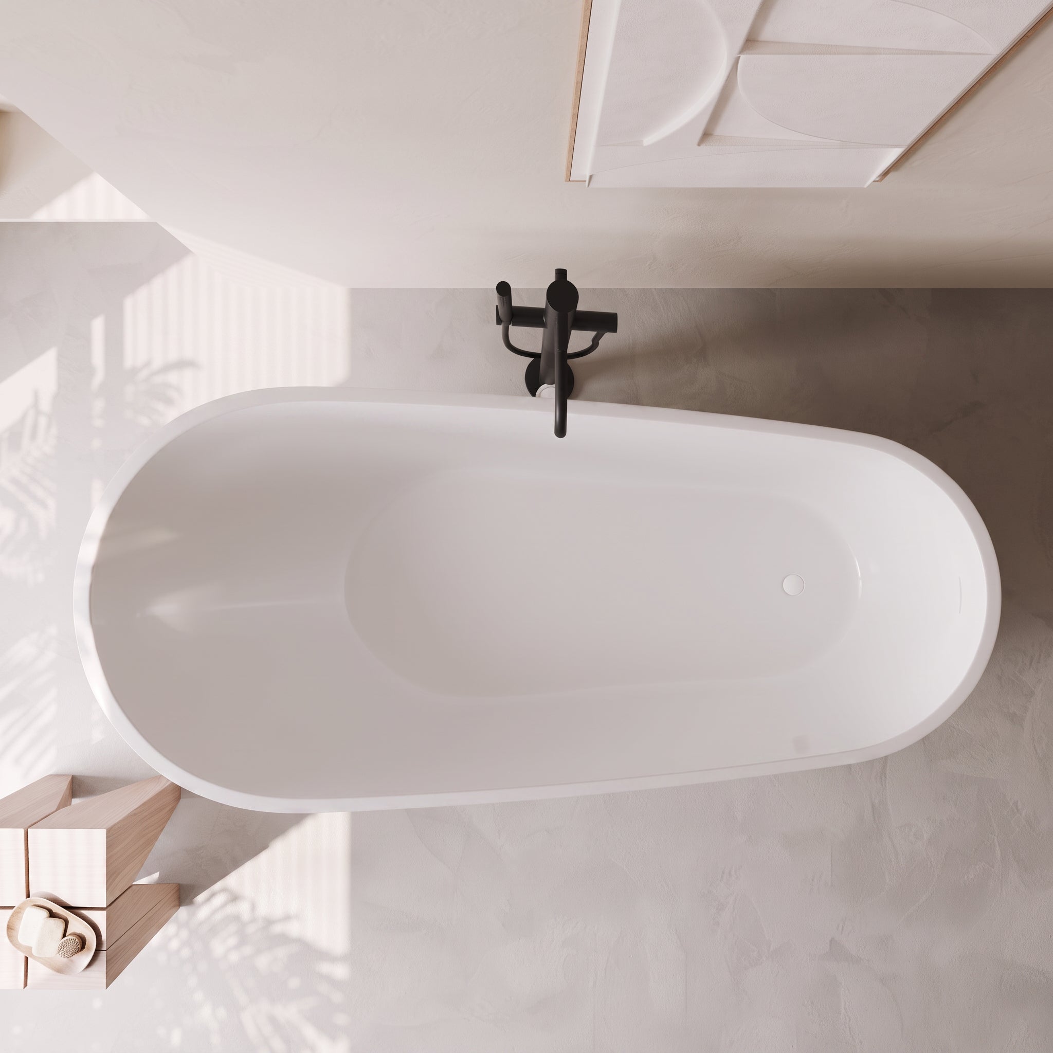 67" Aria Freestanding Acrylic Bathtub - Glossy White