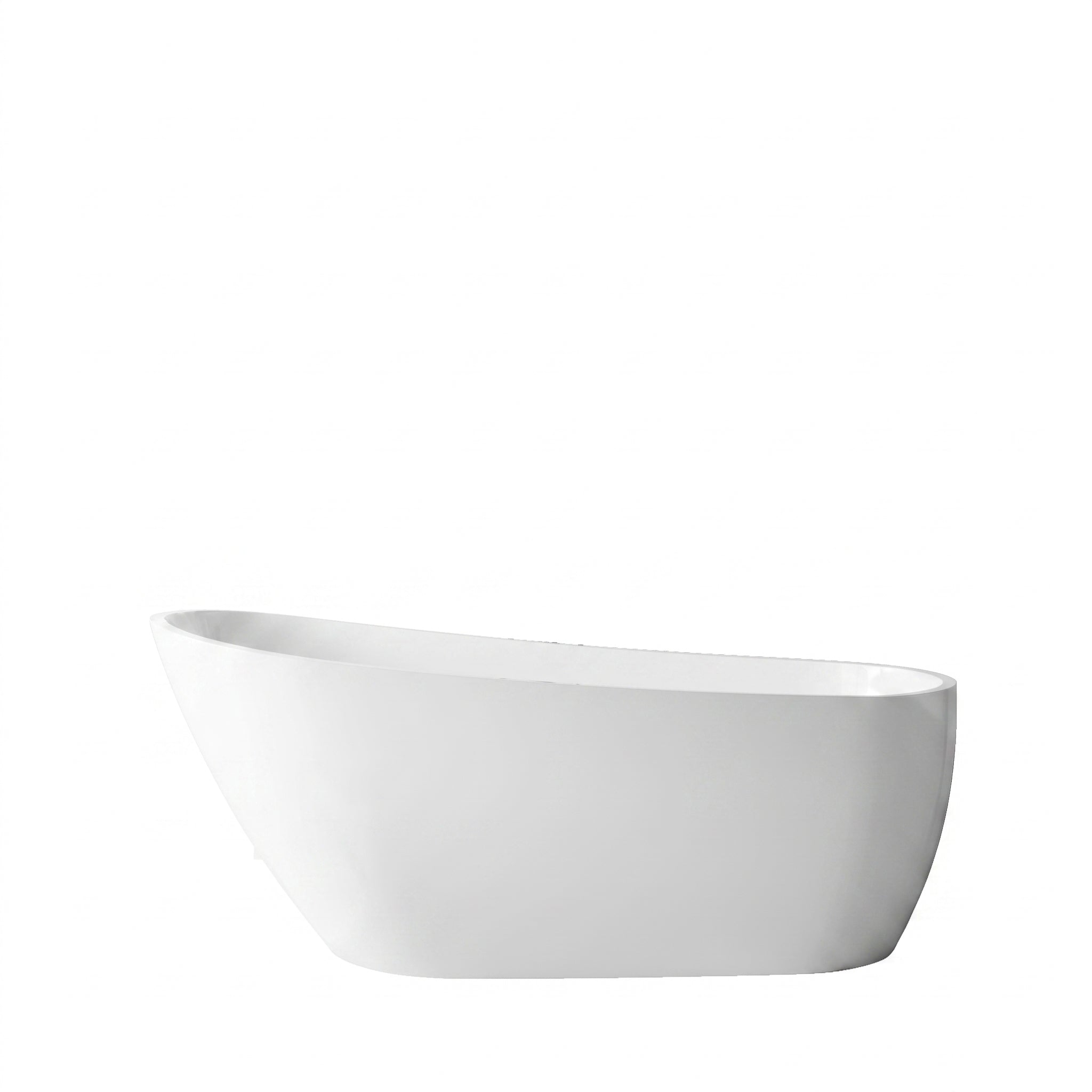 67" Aria Freestanding Acrylic Bathtub - Glossy White