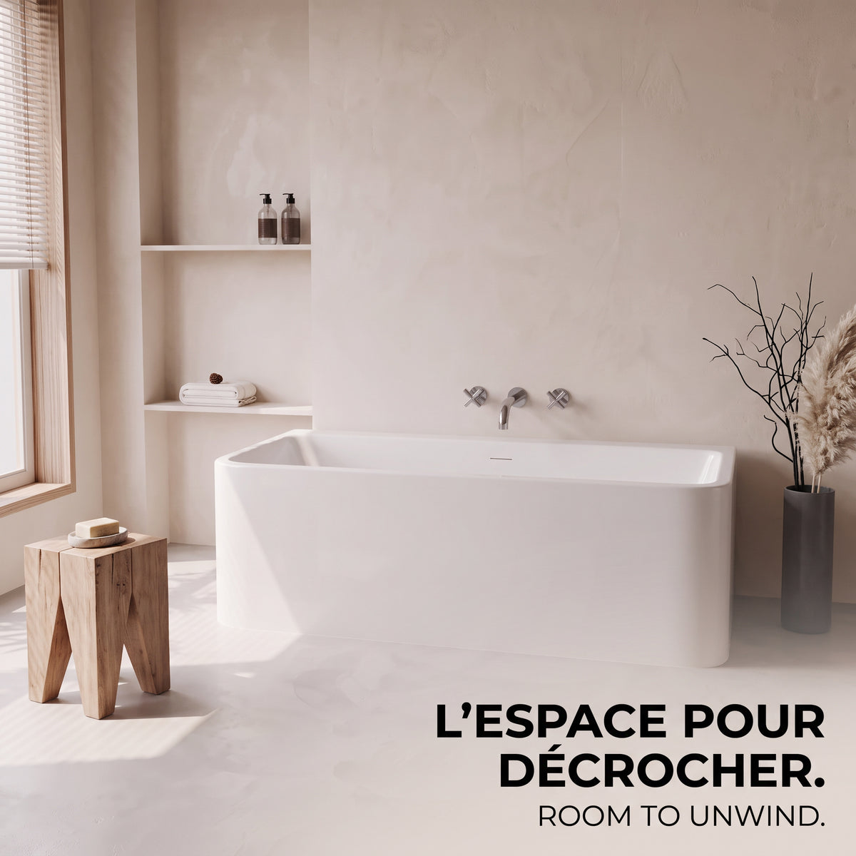 67" Cascade Freestanding Glossy White Acrylic Bathtub