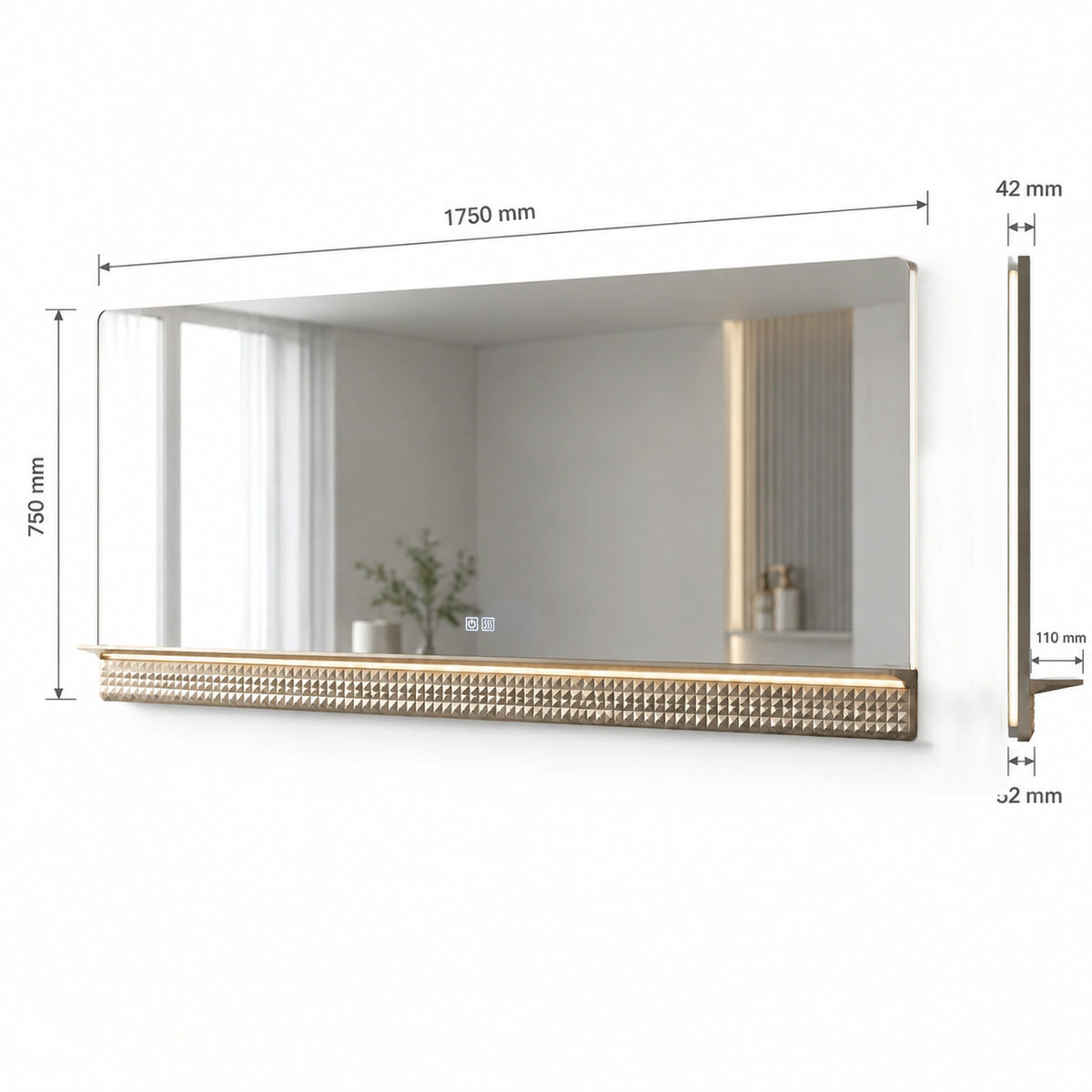 69" Champagne LED Bathroom Mirror