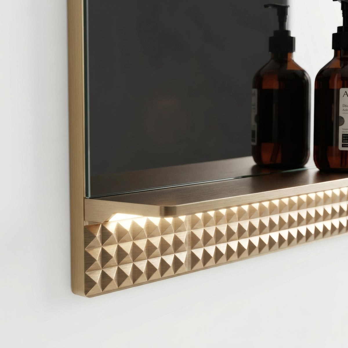 69" Champagne LED Bathroom Mirror with Dimming Function