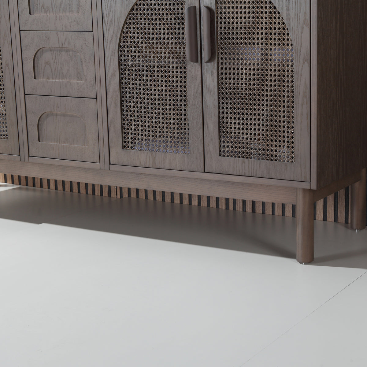 72" Chestnut Oak Freestanding Double Sinks Bathroom Vanity with Pure White Quartz Countertop