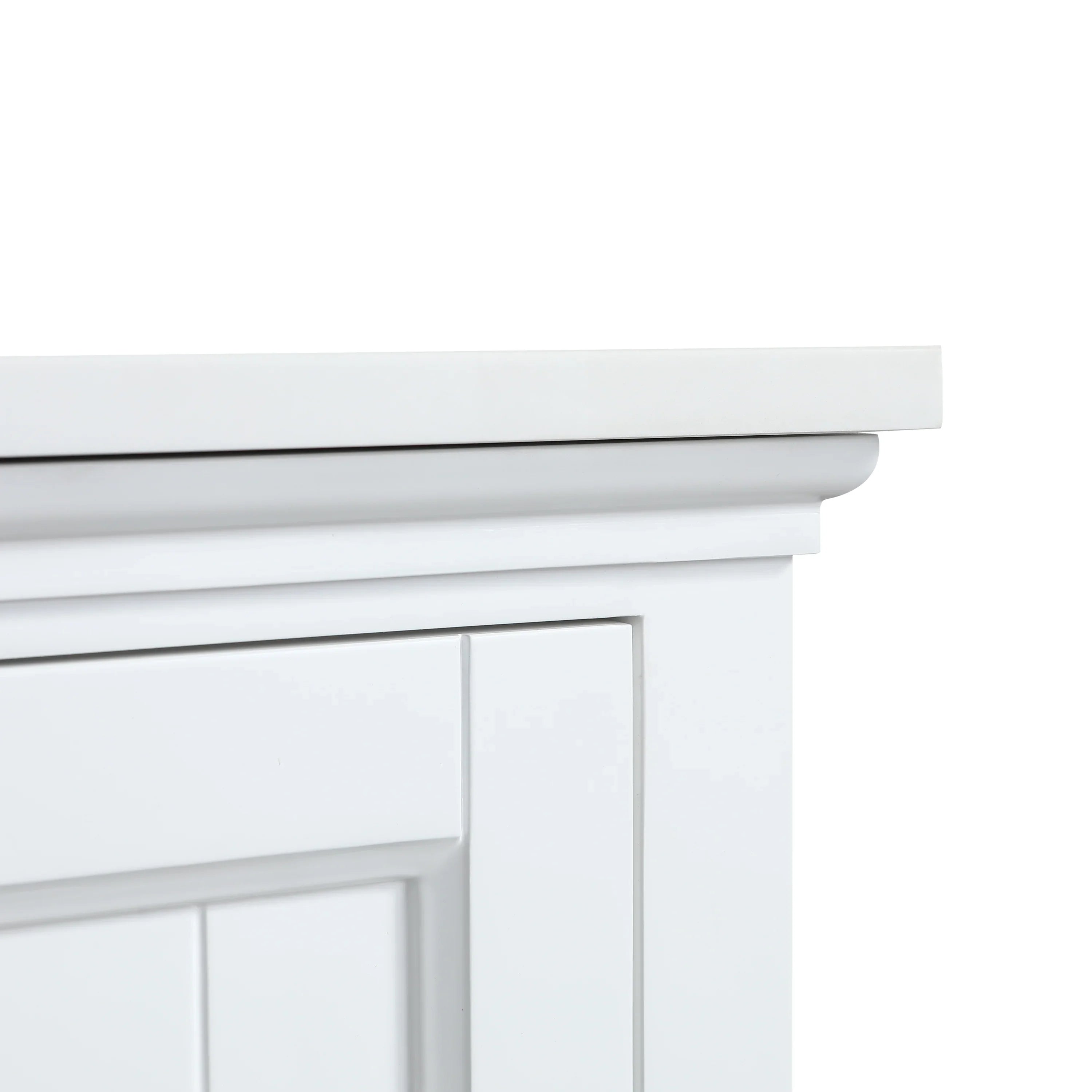 72" White Freestanding Double Sink Bathroom Vanity with White Quartz Countertop