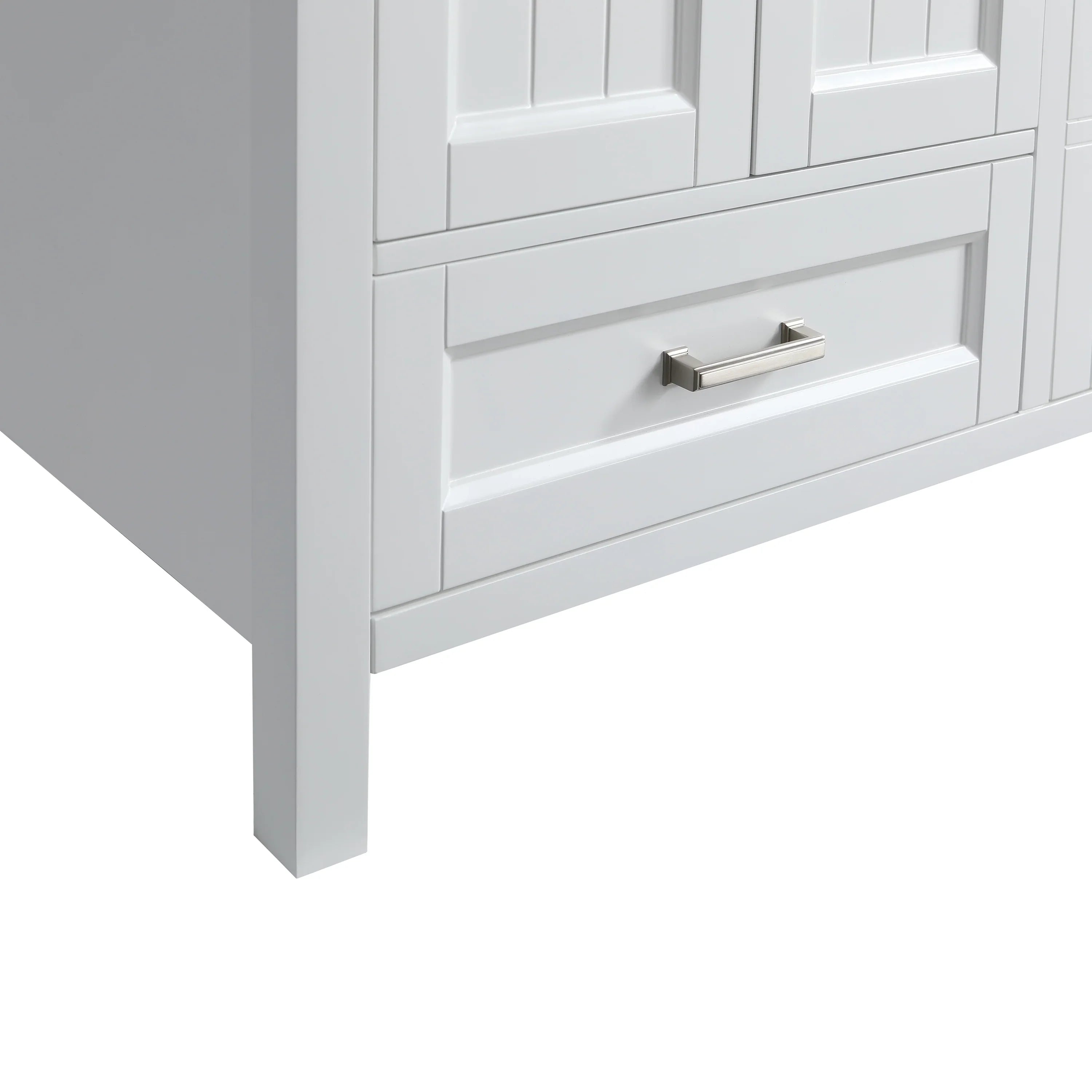 72" White Freestanding Double Sink Bathroom Vanity with White Quartz Countertop