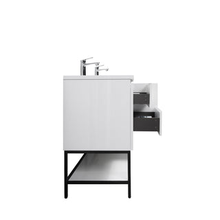 Meuble-Lavabo Mural 72po Blanc avec Comptoir de Polymarbre Blanc