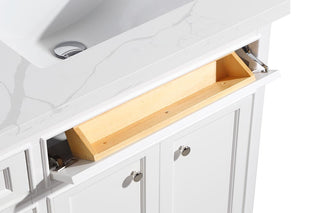 Meuble-lavabo double autoportant blanc de 72 po avec comptoir en quartz Calcutta