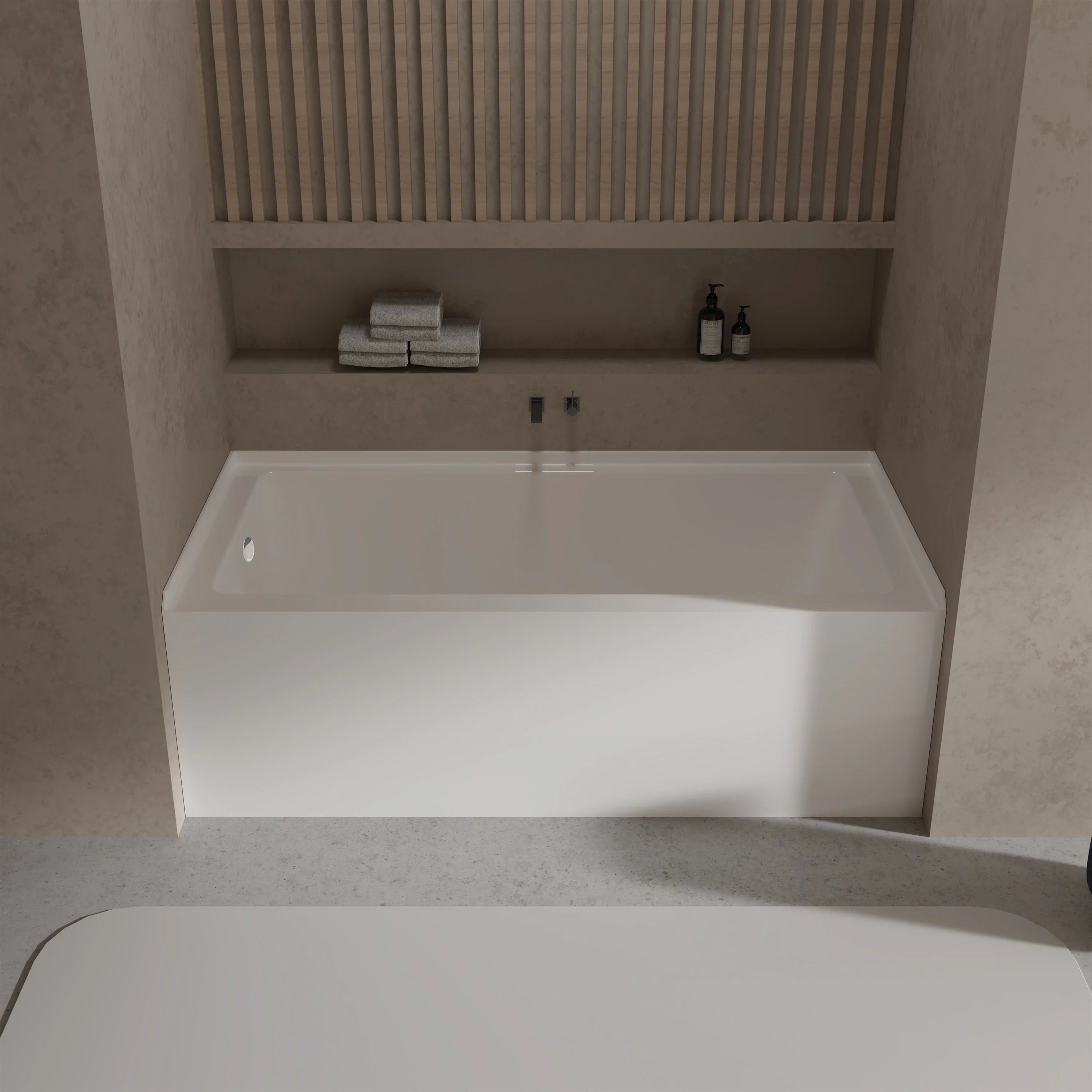 Baignoire en Alcôve en Acrylique 60 po x 32 po – Option de Drain à Droite ou à Gauche