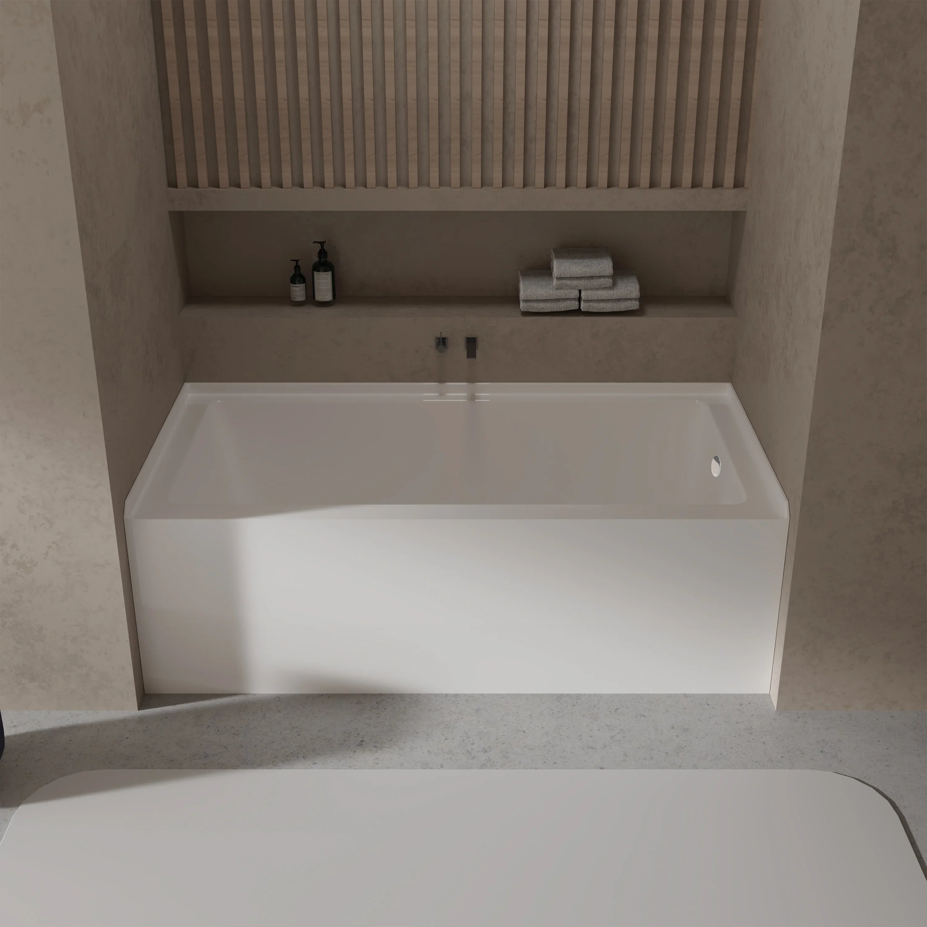 Baignoire en Alcôve en Acrylique 60 po x 32 po – Option de Drain à Droite ou à Gauche