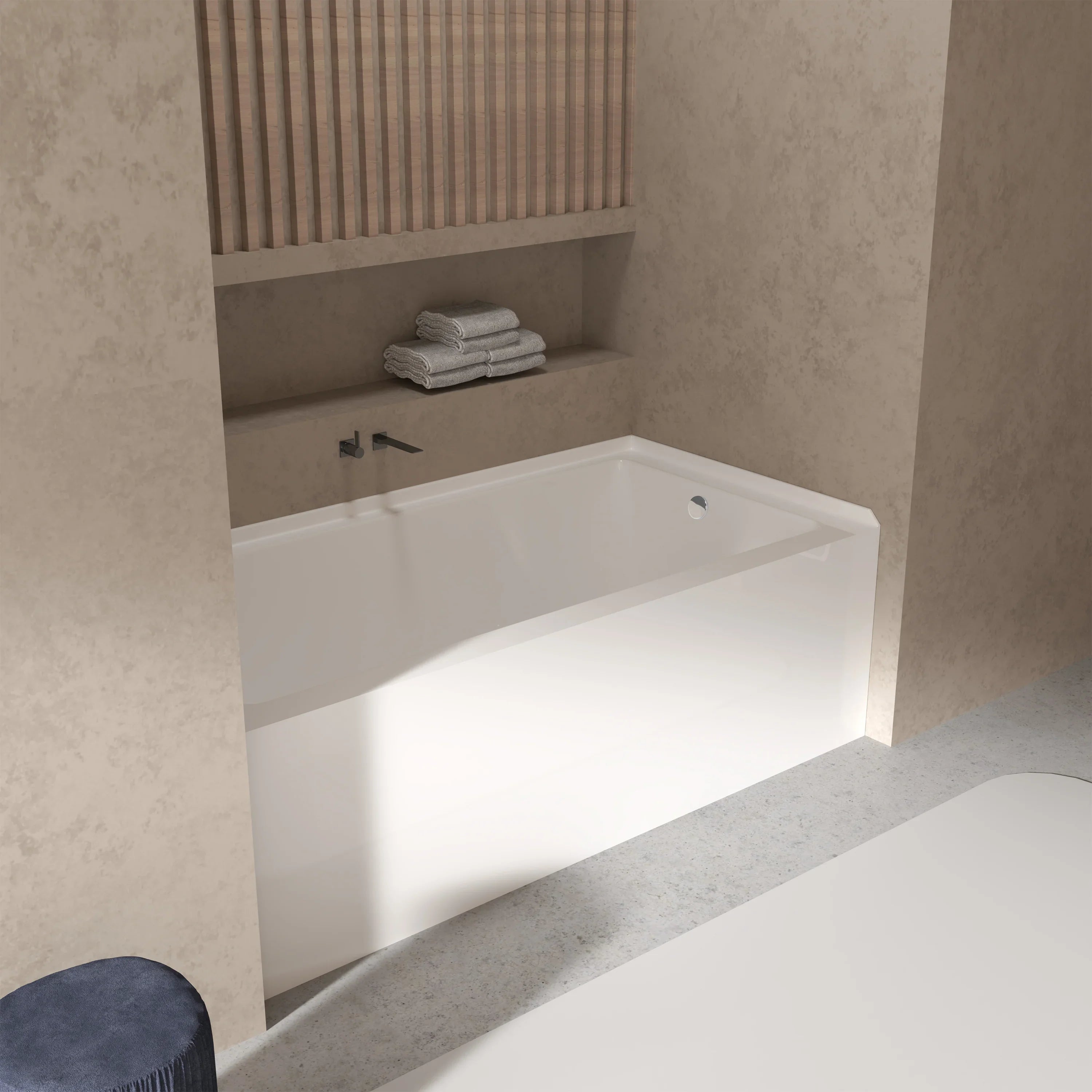 Baignoire en Alcôve en Acrylique 60 po x 32 po – Option de Drain à Droite ou à Gauche