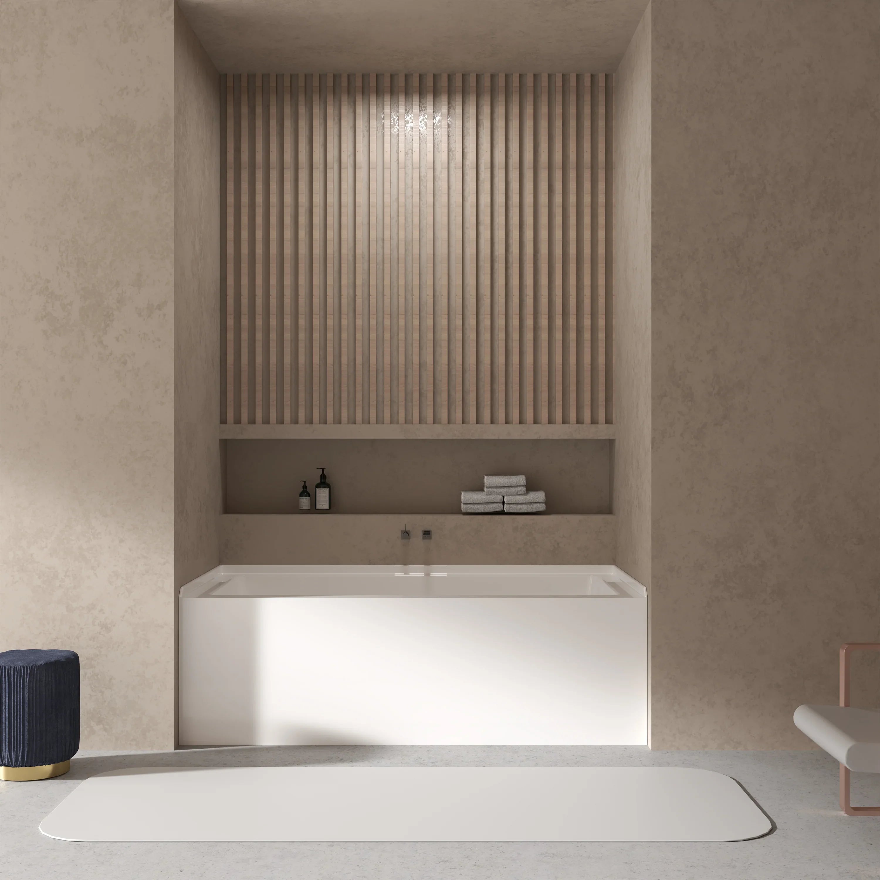 Baignoire en Alcôve en Acrylique 60 po x 32 po – Option de Drain à Droite ou à Gauche