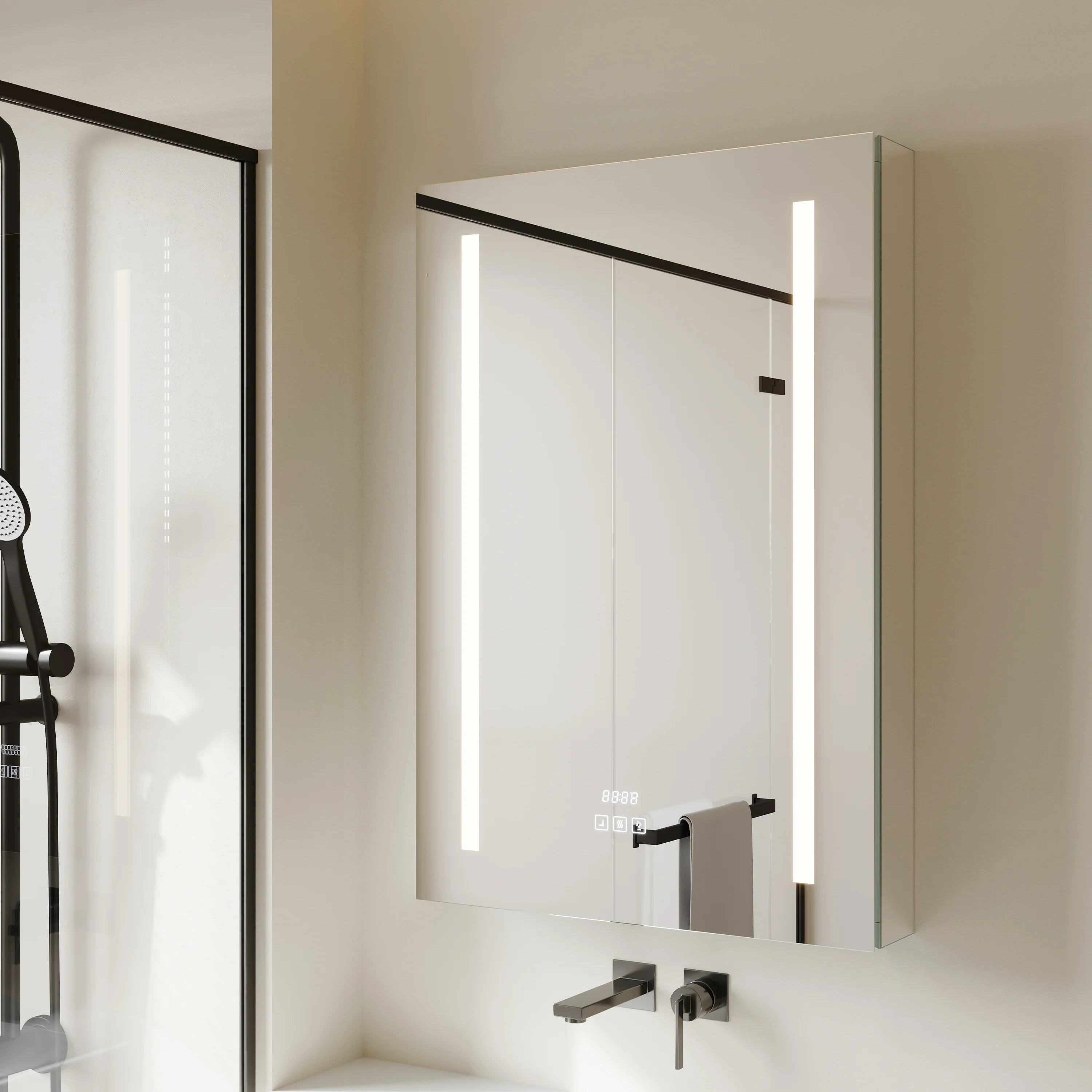 Armoire à Pharmacie à DEL en Aluminium de 24 pouces