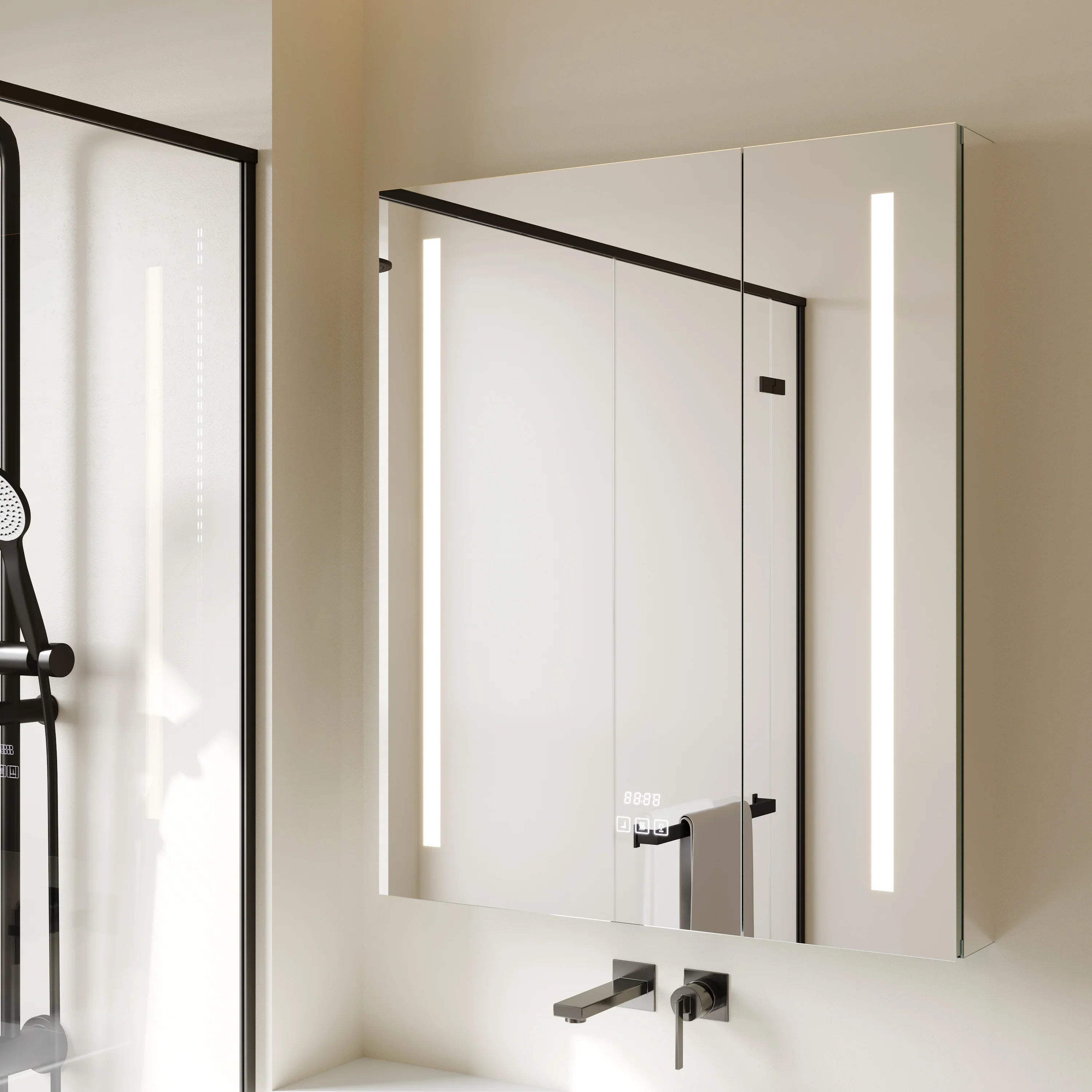 Armoire à Pharmacie à DEL en Aluminium de 30 pouces