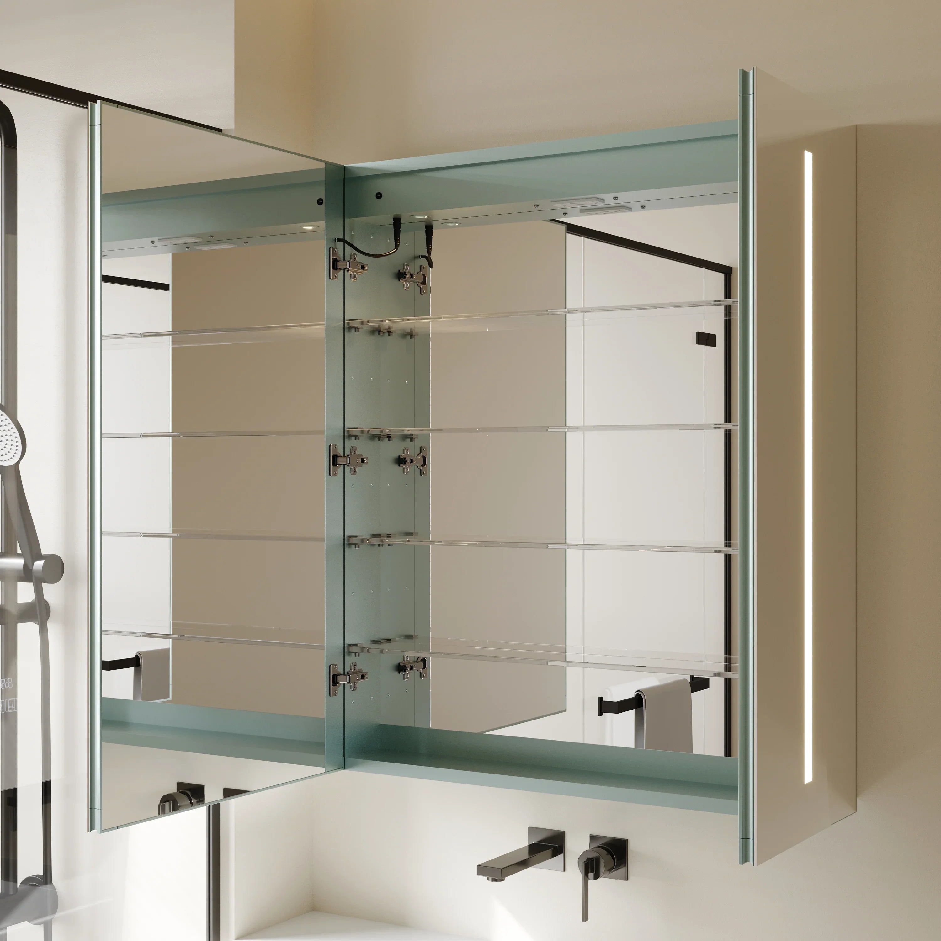 Armoire à Pharmacie à DEL en Aluminium de 30 pouces