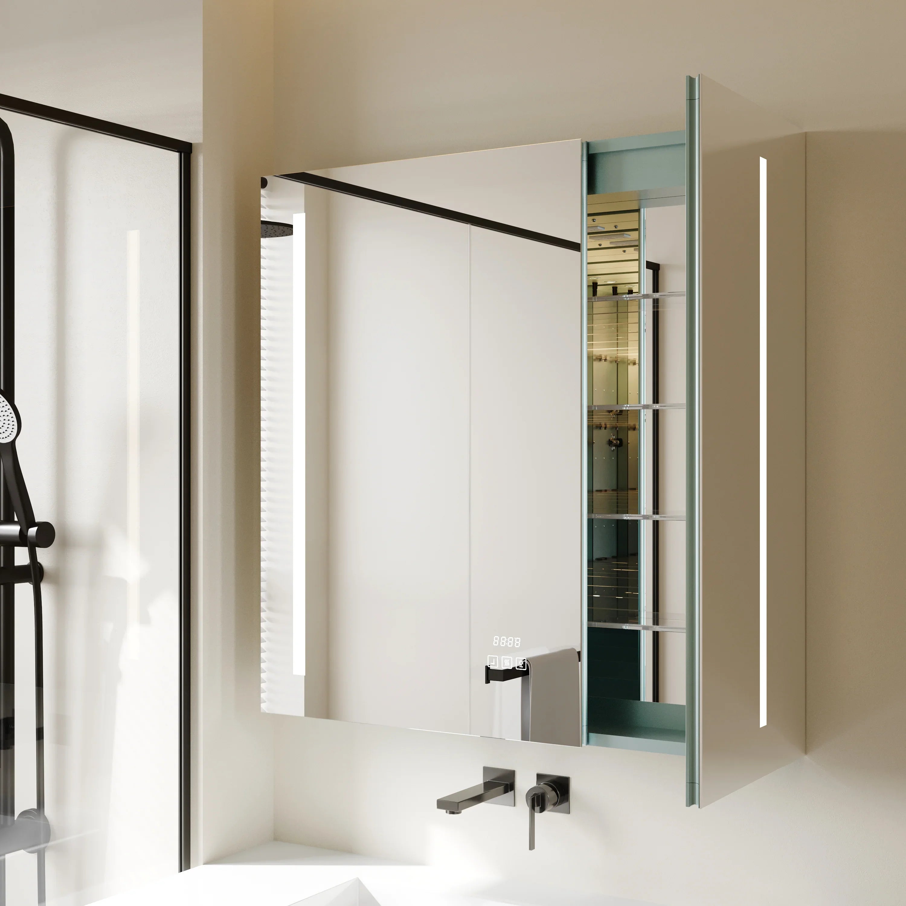 Armoire à Pharmacie à DEL en Aluminium de 30 pouces