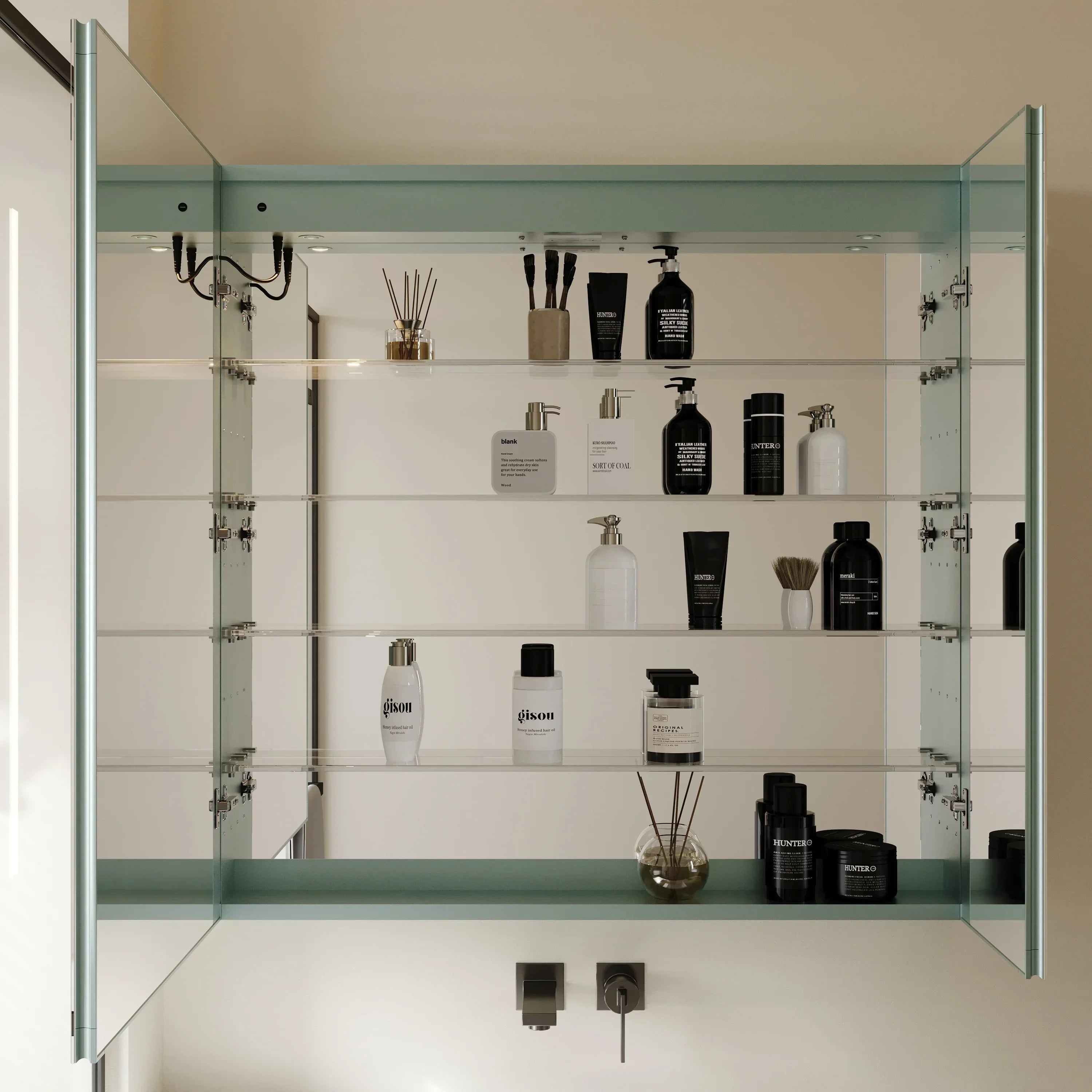 Armoire à pharmacie en aluminium de 36 po avec éclairage DEL et miroir antibuée
