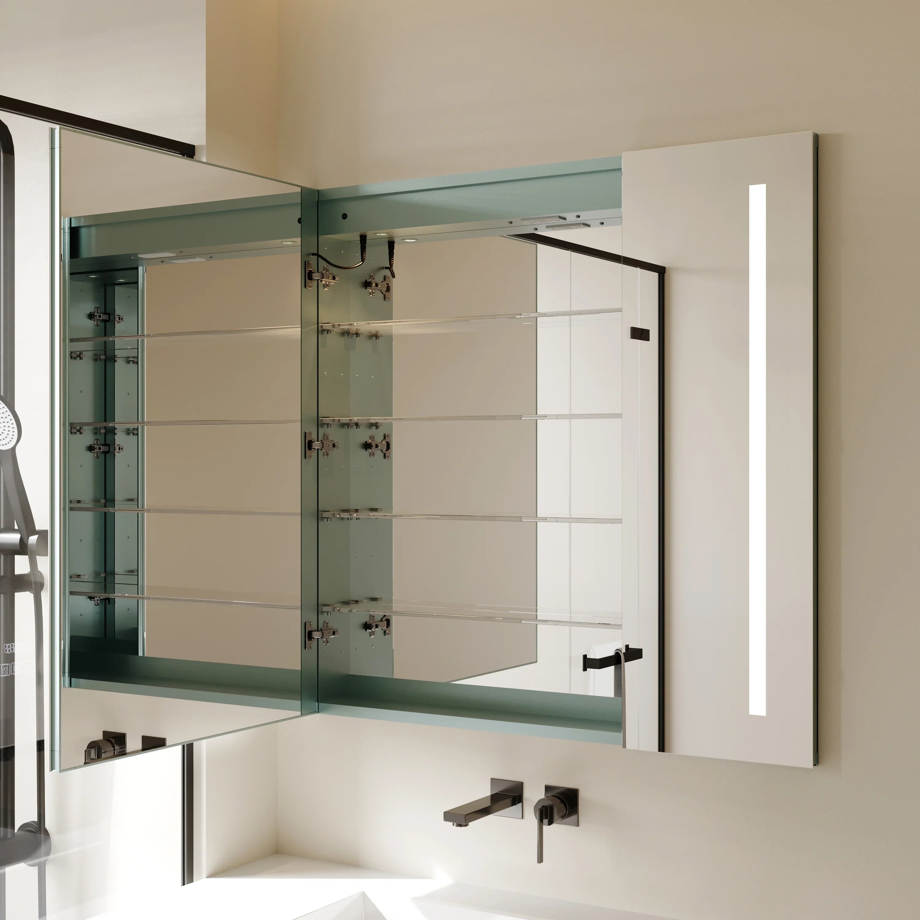 Armoire à pharmacie en aluminium de 36 po avec éclairage DEL et miroir antibuée