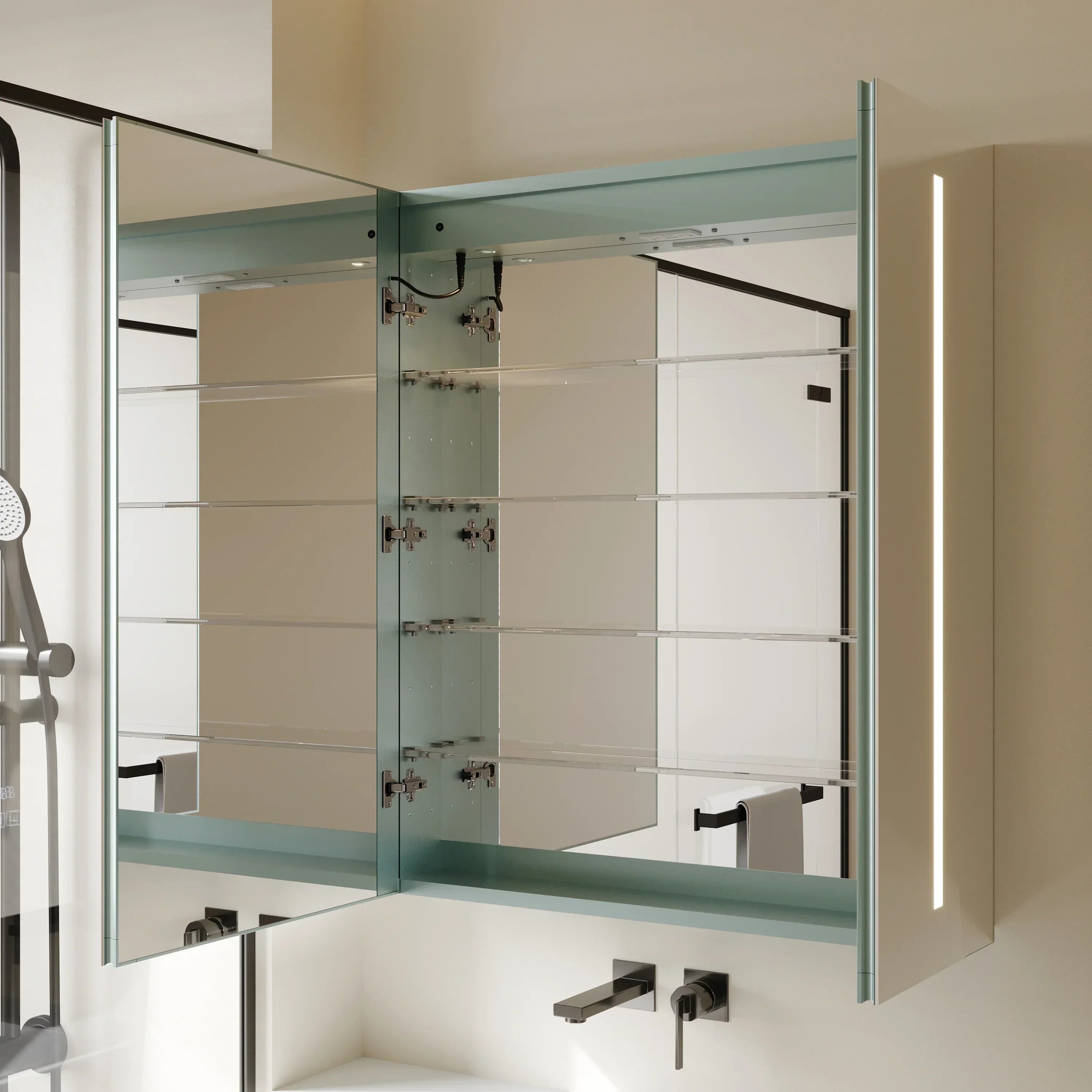Armoire à pharmacie en aluminium de 36 po avec éclairage DEL et miroir antibuée
