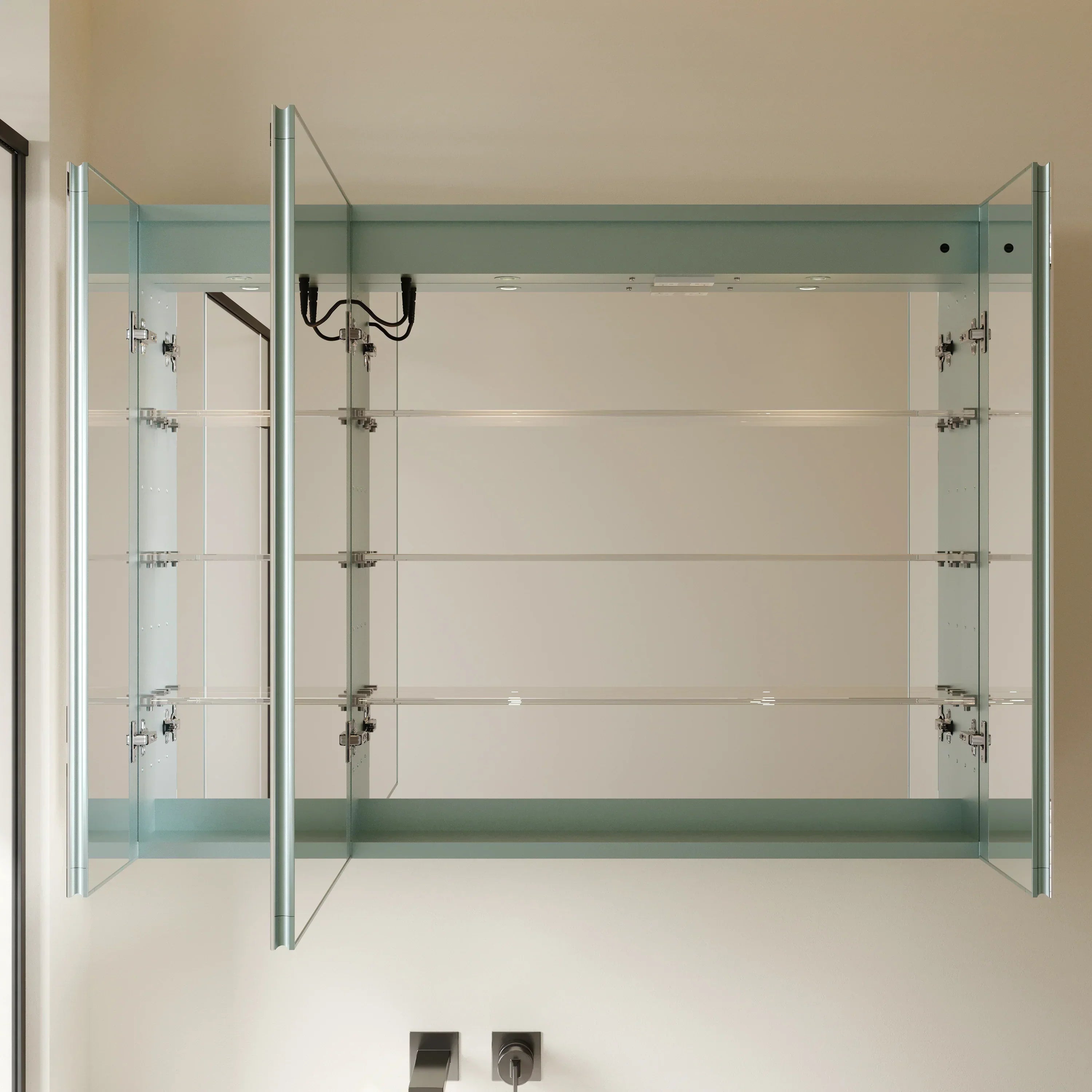 Armoire à pharmacie en aluminium de 40 po avec éclairage LED et miroir antibuée