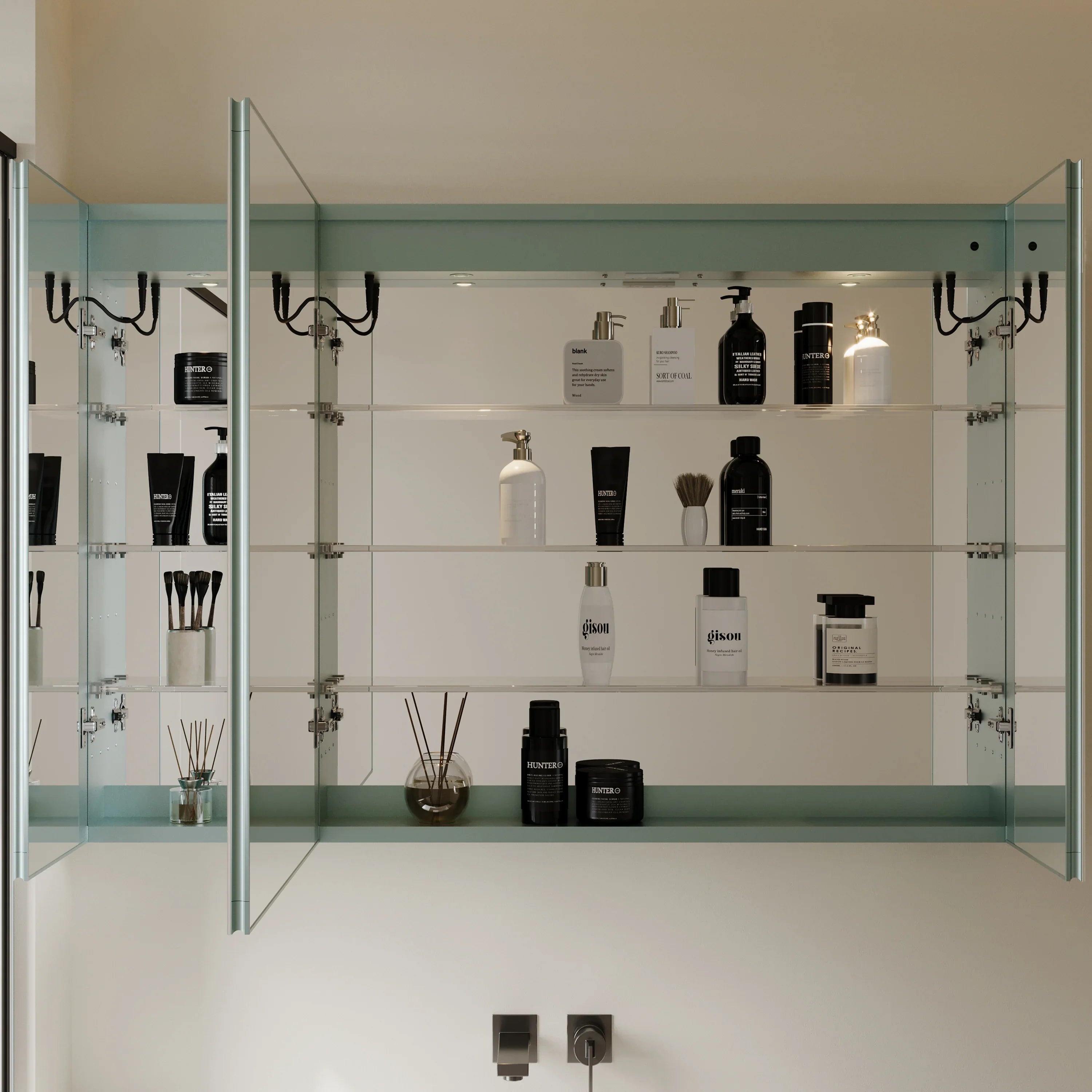 48" Aluminum LED Medicine Cabinet with Anti-Fog Mirror & Smart Features