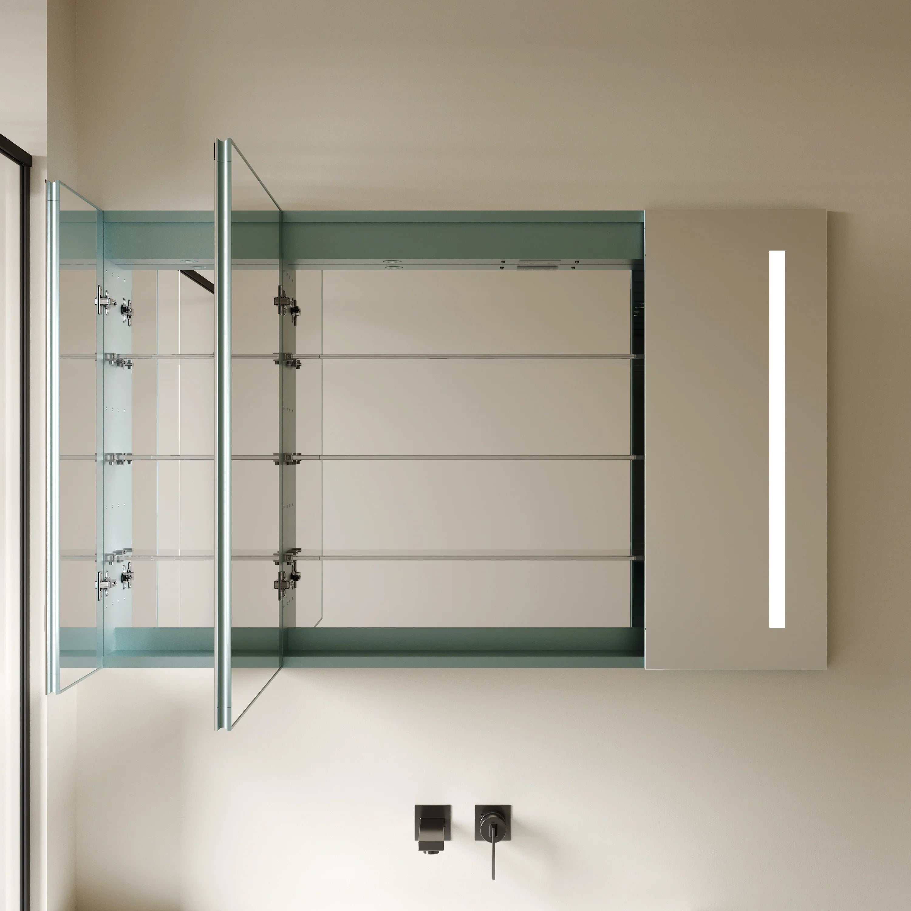 48" Aluminum LED Medicine Cabinet with Anti-Fog Mirror & Smart Features