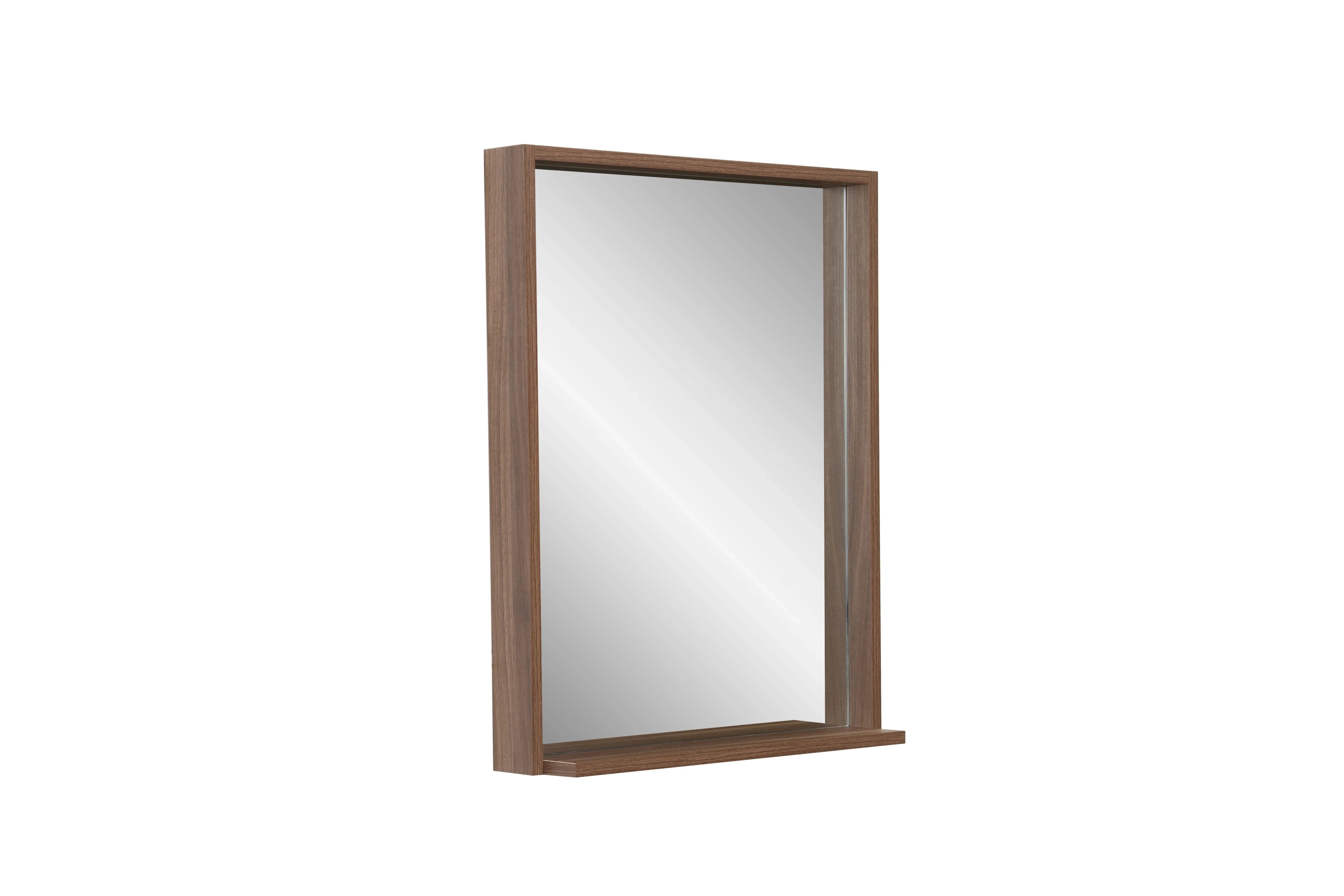 Miroir Rectangulaire 30po avec Cadre en Noyer