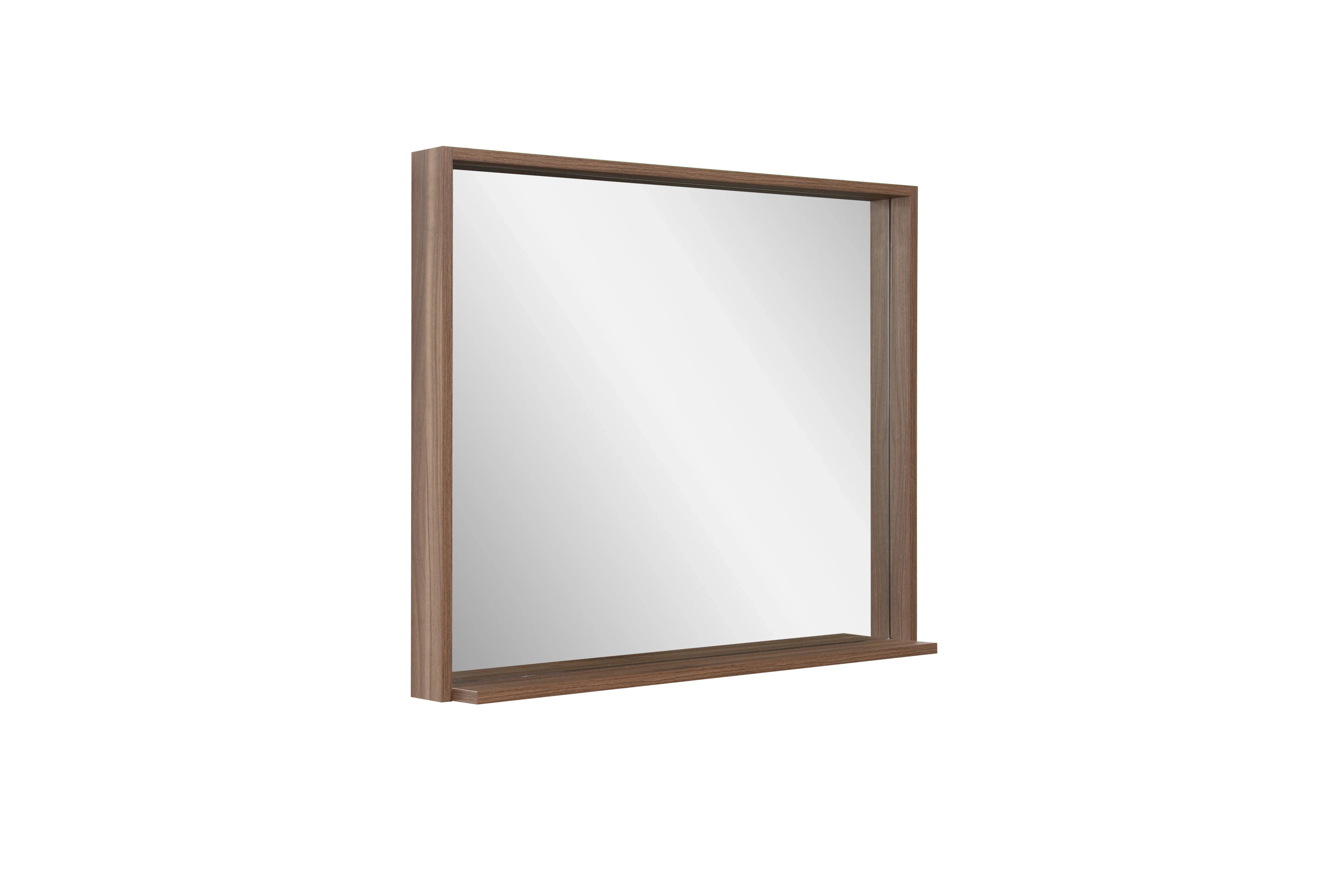 Miroir rectangulaire encadré noyer 48po pour salle de bain