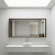 Miroir de Salle de Bain Allier 60po avec Étagère - Fini Noyer