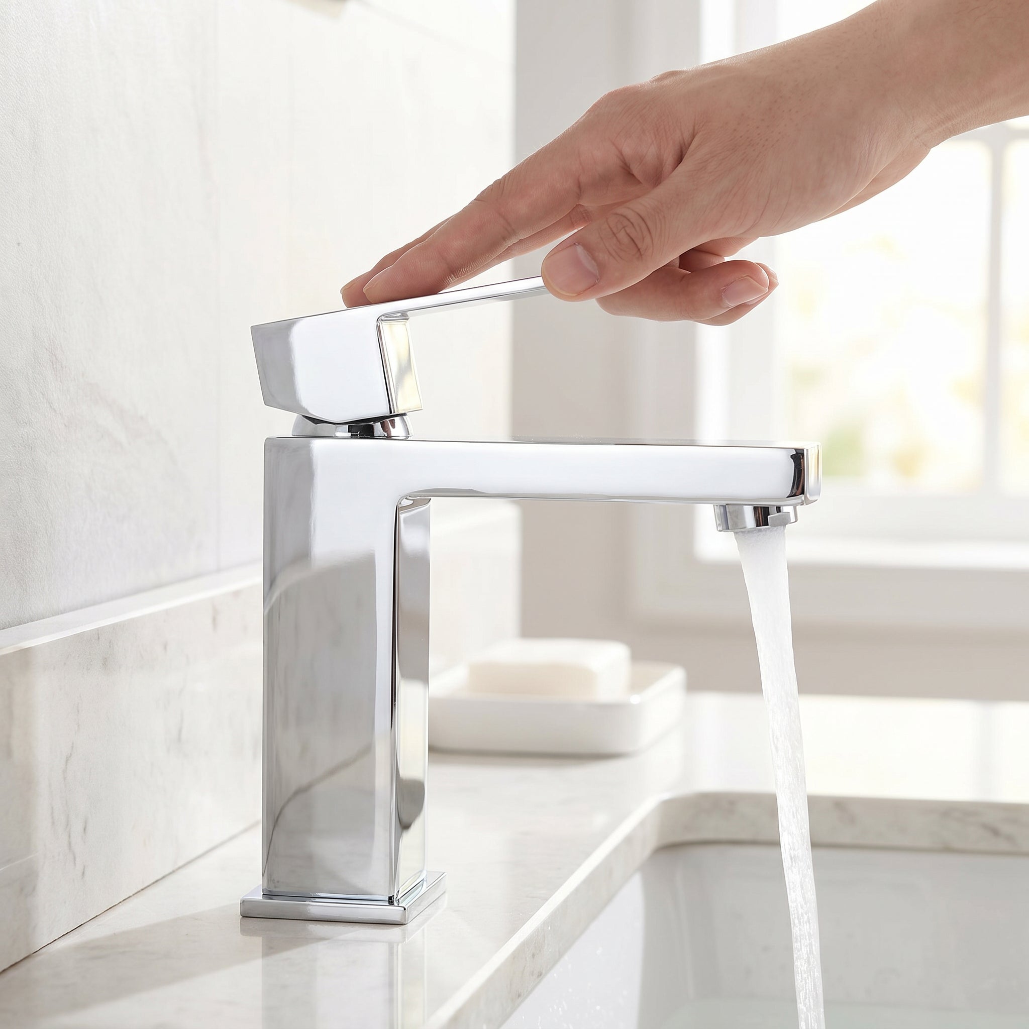 Robinet de Lavabo de Salle de Bains à 1 Poignée Arizona en Acier Inoxydable Chromé